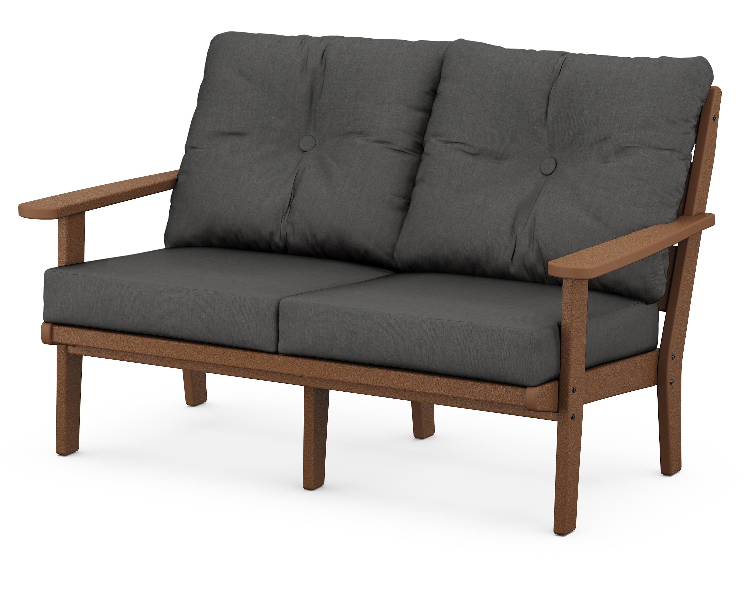 Lakeside Deep Seating Loveseat in Teak / Spectrum Carbon