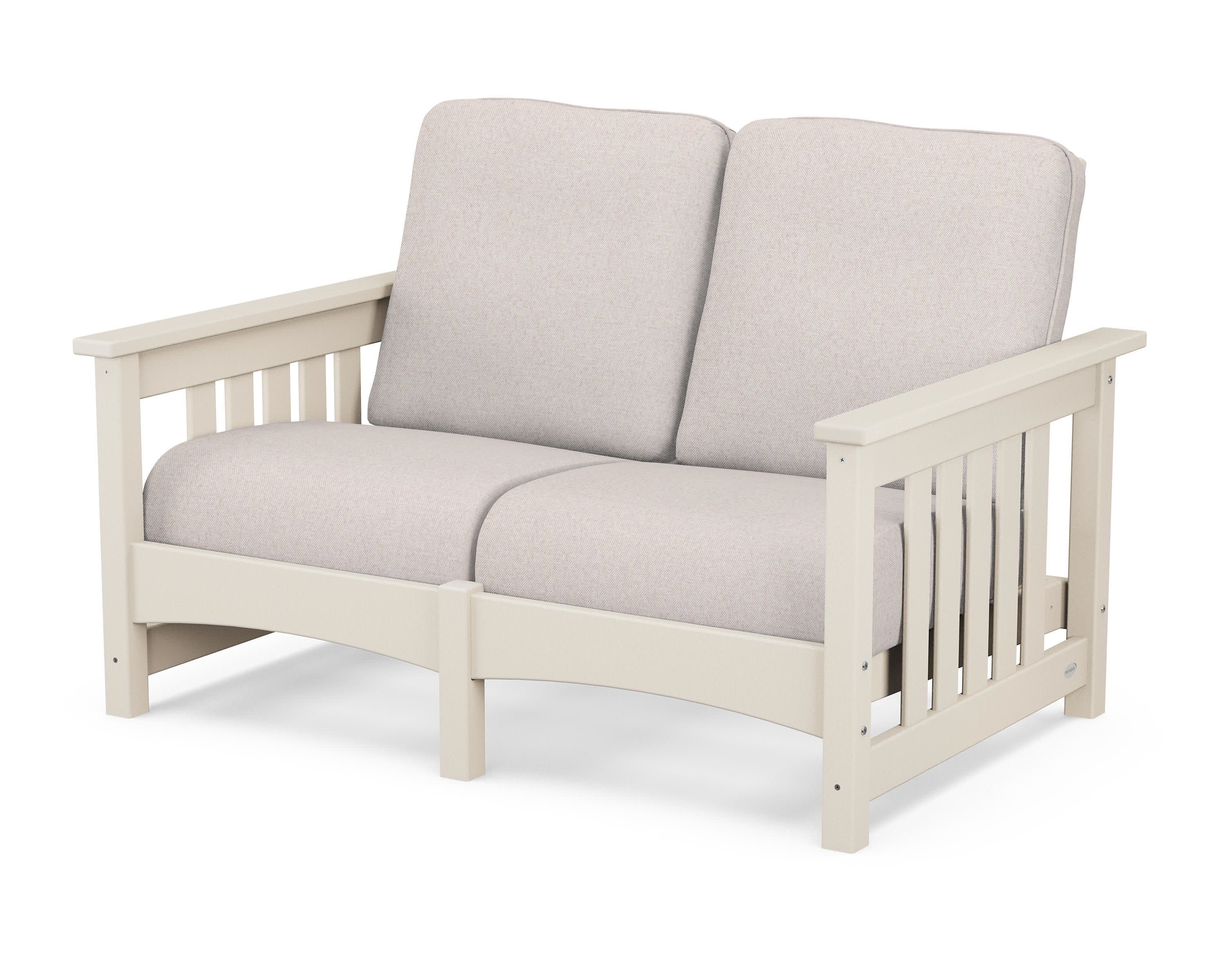Club Mission Loveseat in Sand / Dune Burlap