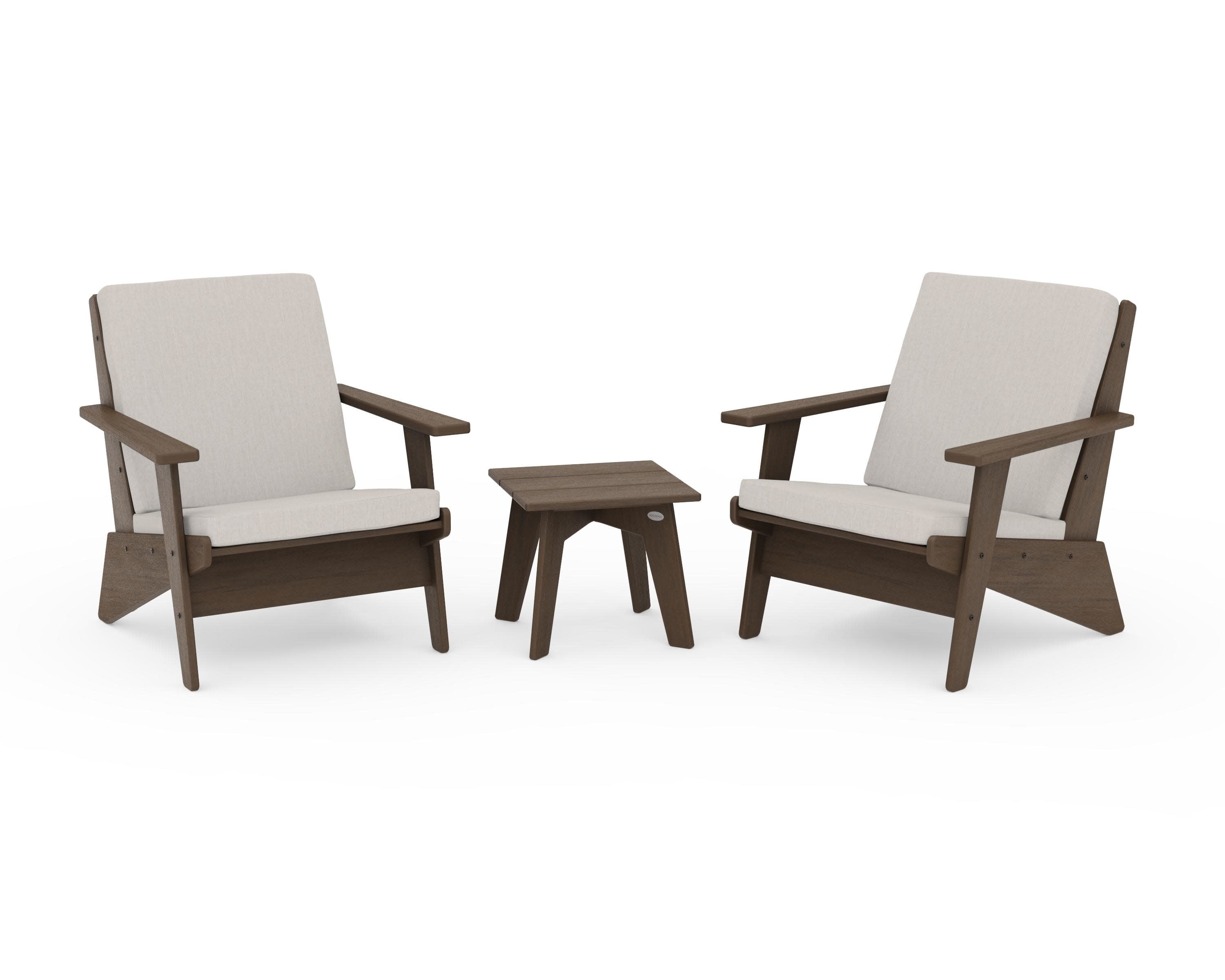Riviera Modern Lounge 3-Piece Set in Kona / Cast Ash