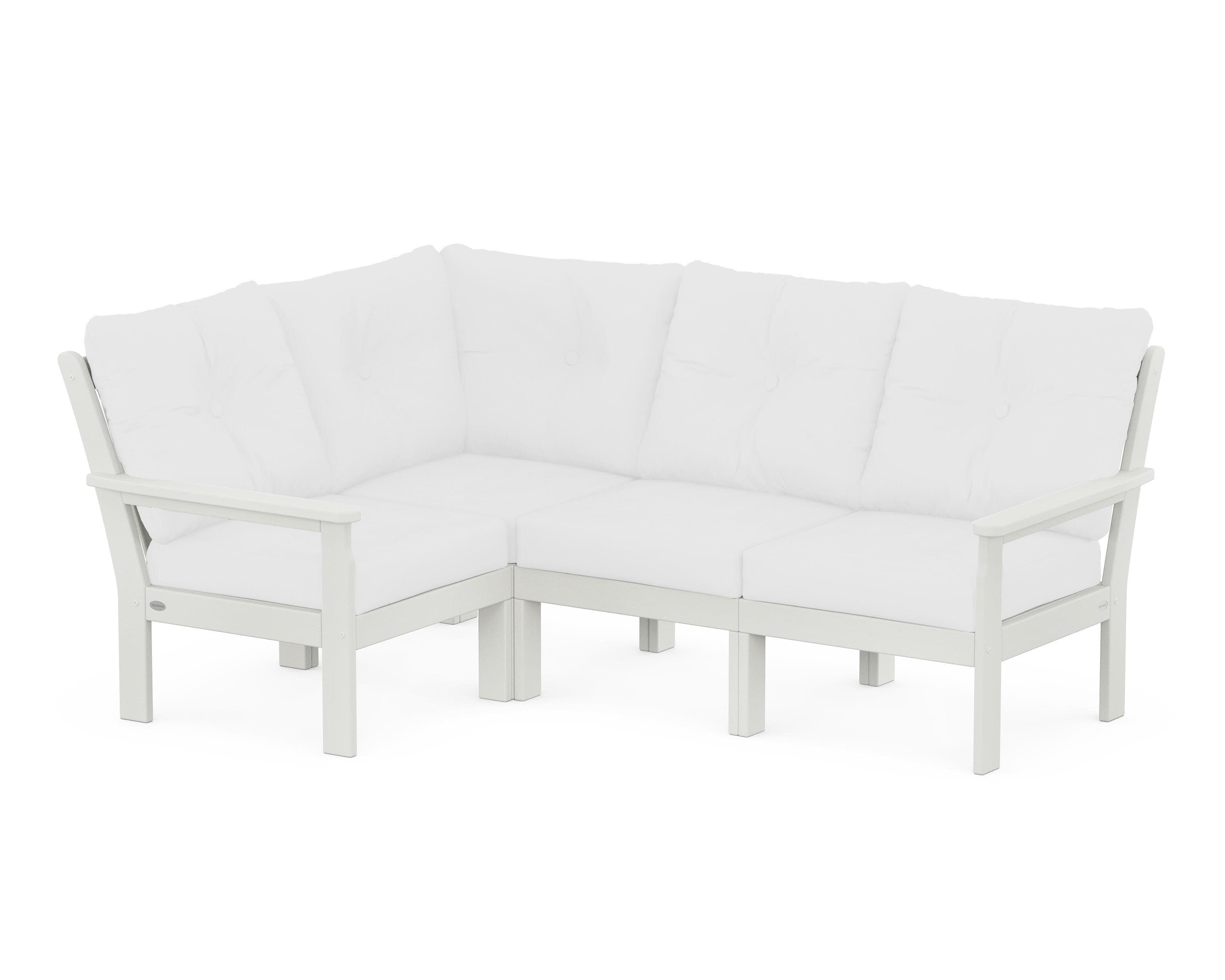 Vineyard 4-Piece Sectional in Vintage White / Natural