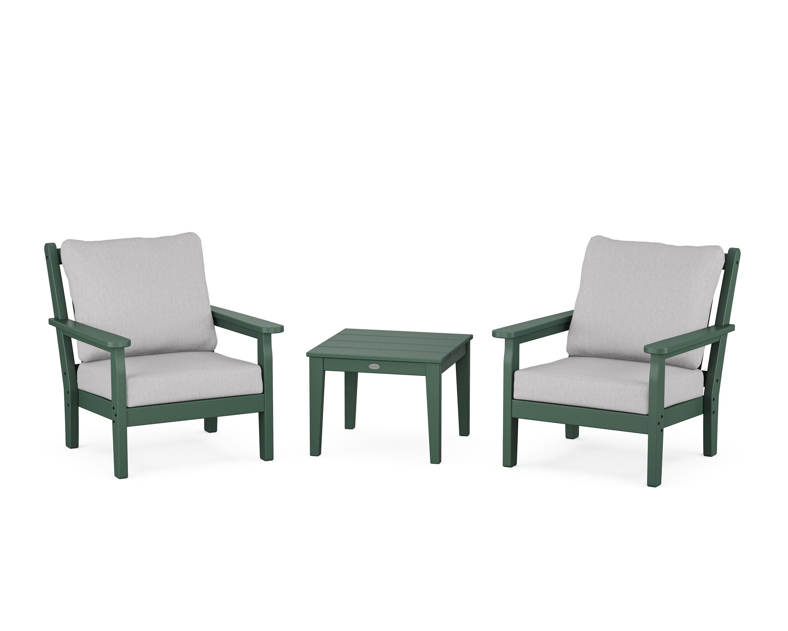 Chippendale 3-Piece Deep Seating Set in Green / Granite