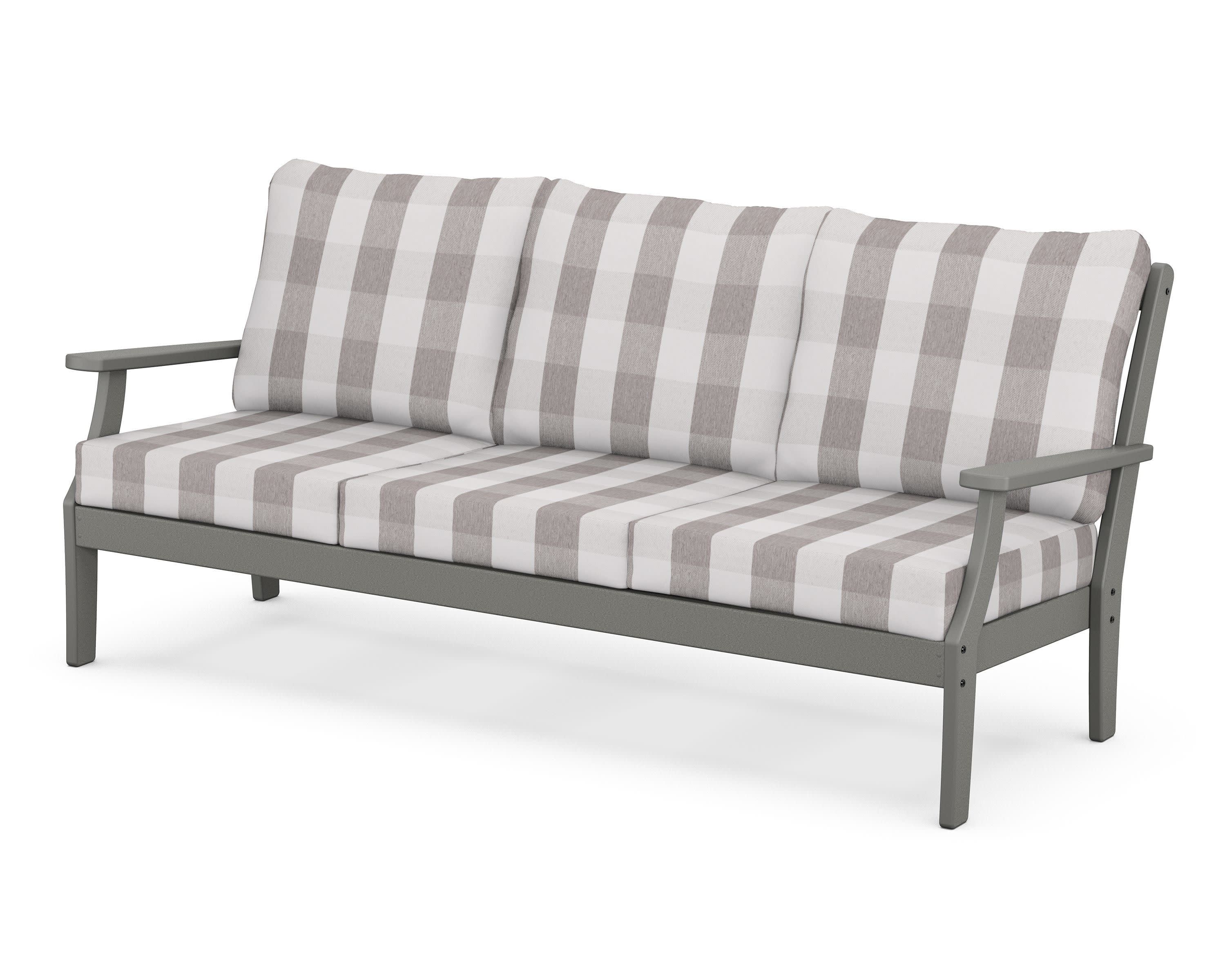 Braxton Deep Seating Sofa in Slate Grey / Buffalo Plaid Grey Mist