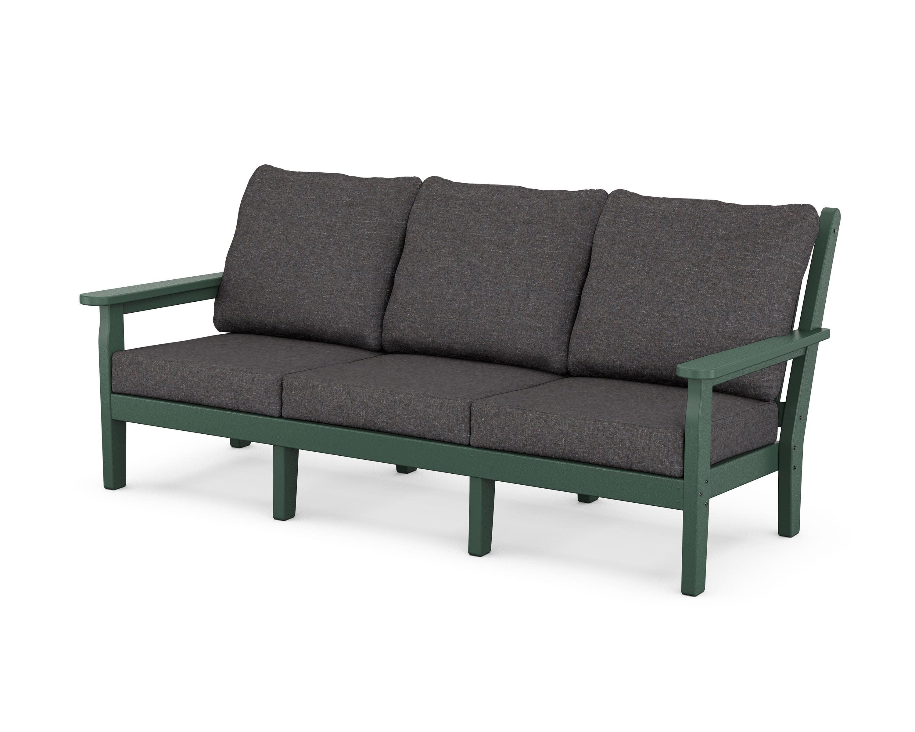 Chippendale Deep Seating Sofa in Green / Ash Charcoal