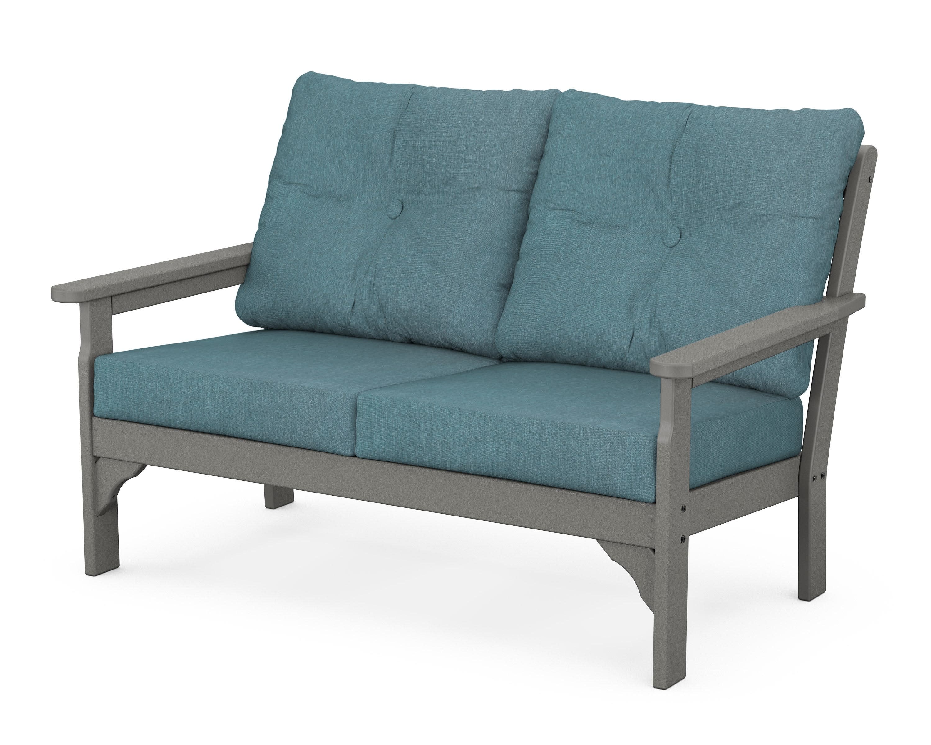 Vineyard Deep Seating Loveseat in Slate Grey / Ocean Teal
