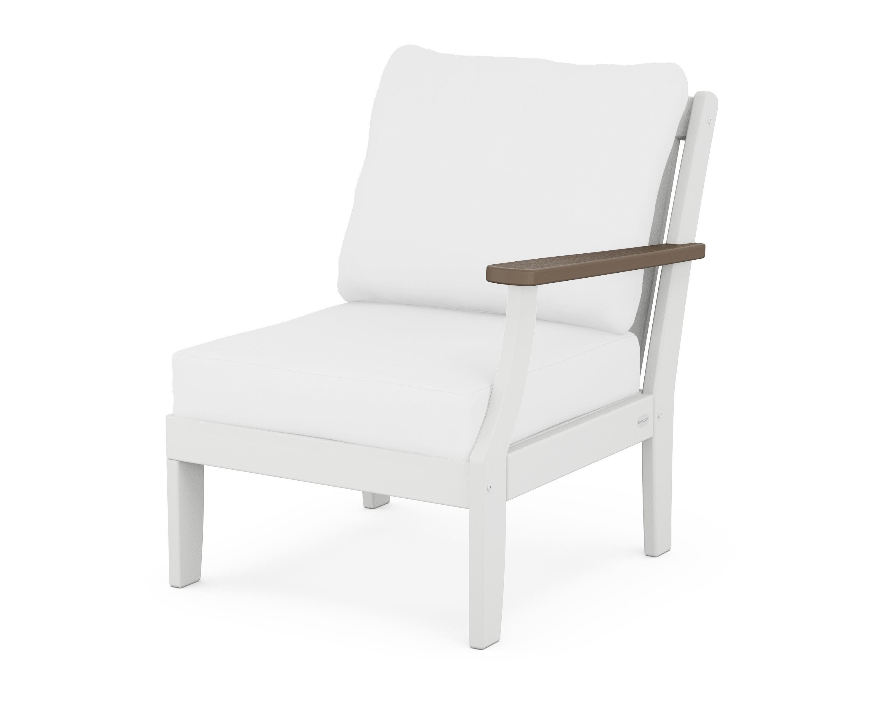 Braxton Modular Right Arm Chair in White / Kona / Natural