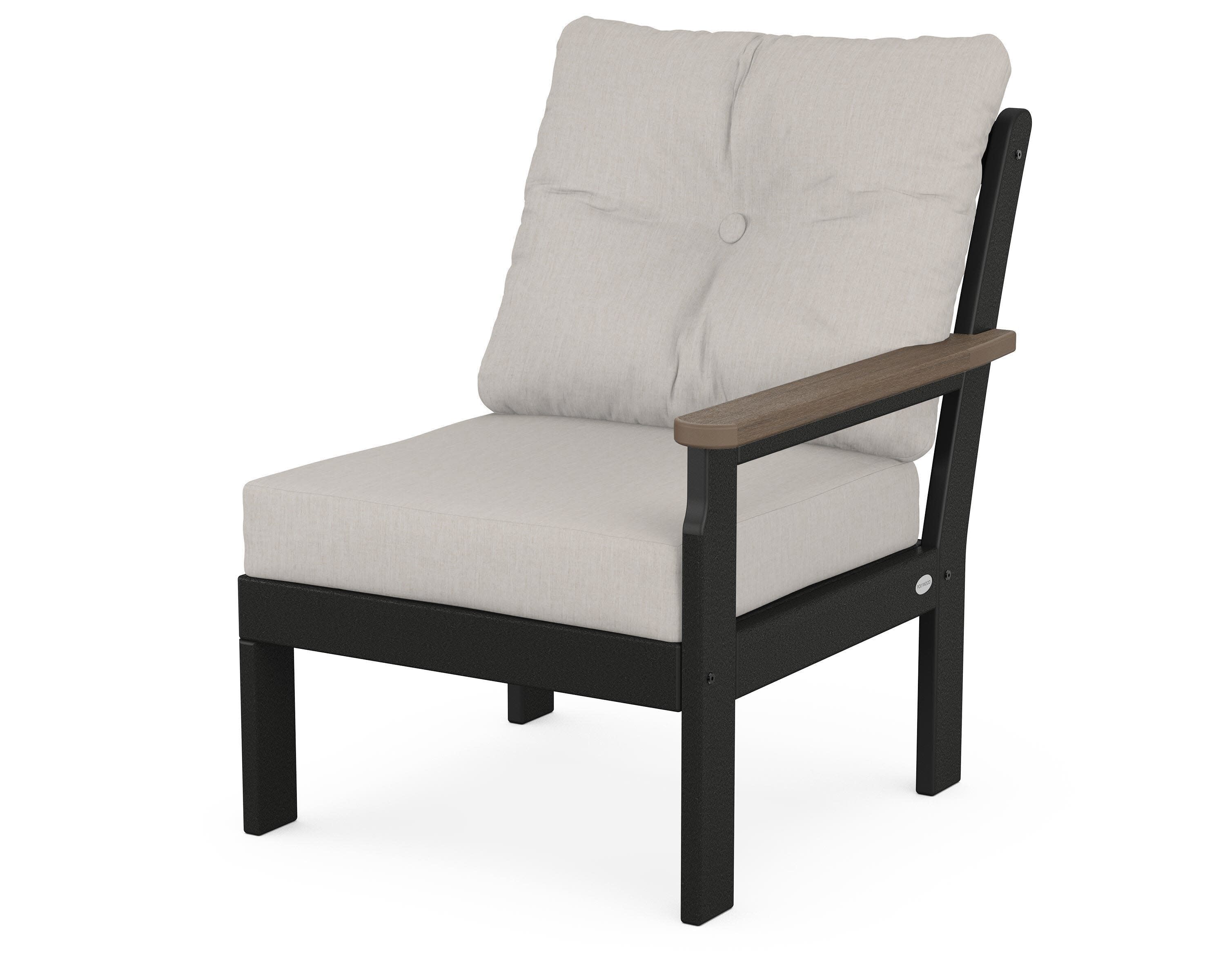 Vineyard Modular Right Arm Chair in Black / Kona / Cast Ash