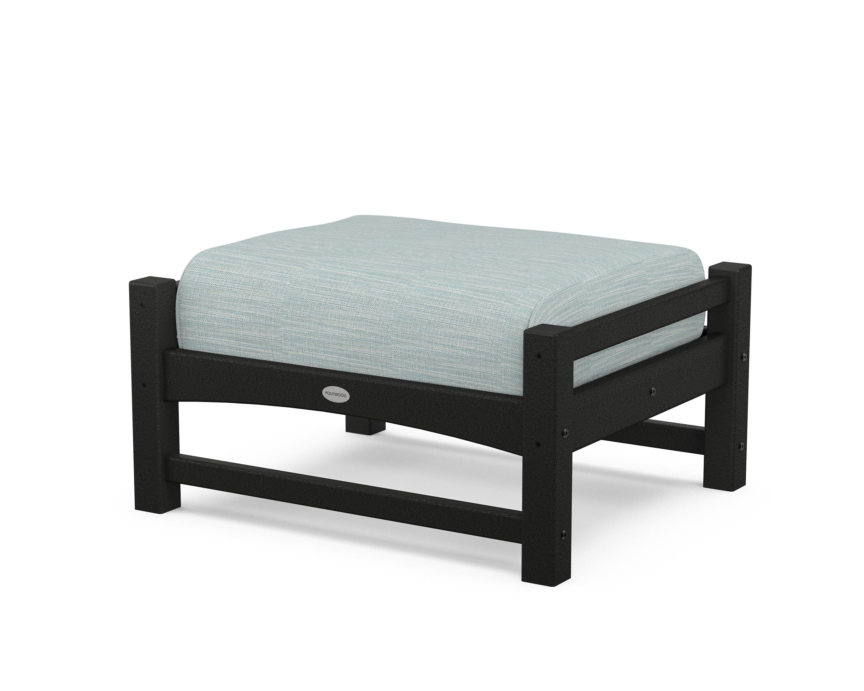 Club Ottoman in Black / Soothe Mist