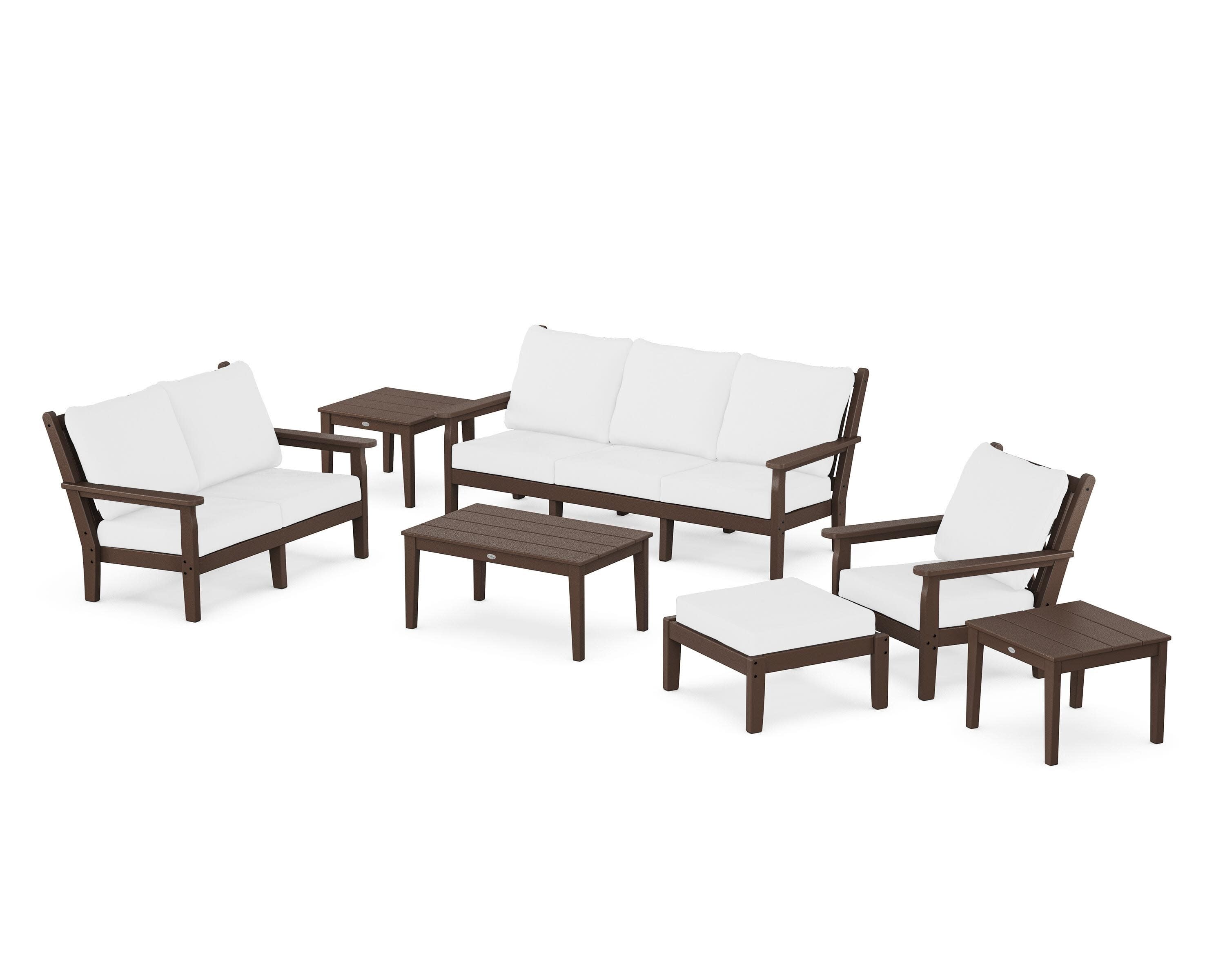 Chippendale 7-Piece Deep Seating Set in Mahogany / Natural