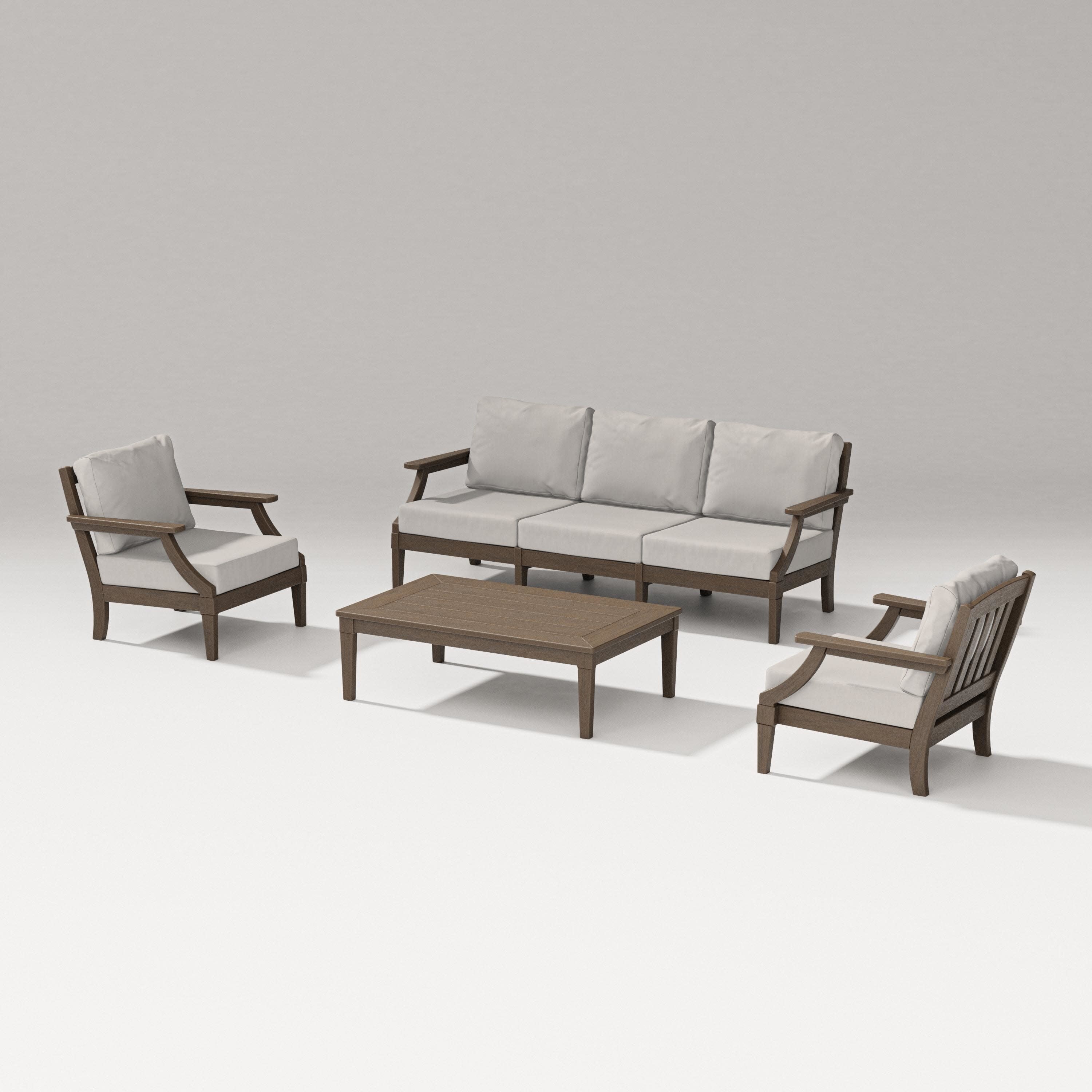 Estate 4-Piece Lounge Sofa Set in Kona / Cast Ash