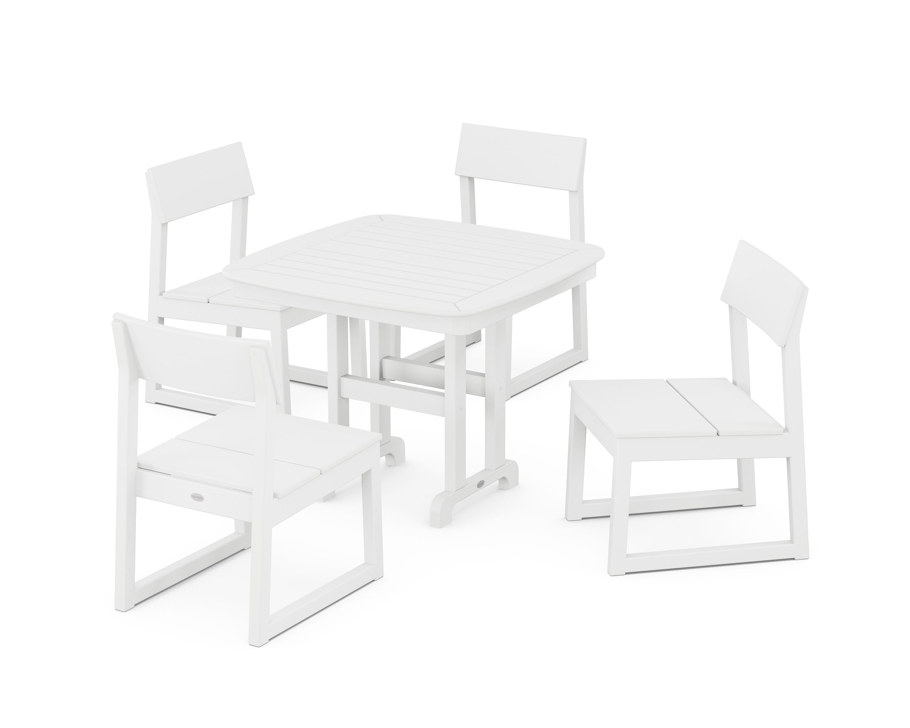 EDGE Side Chair 5-Piece Dining Set in White