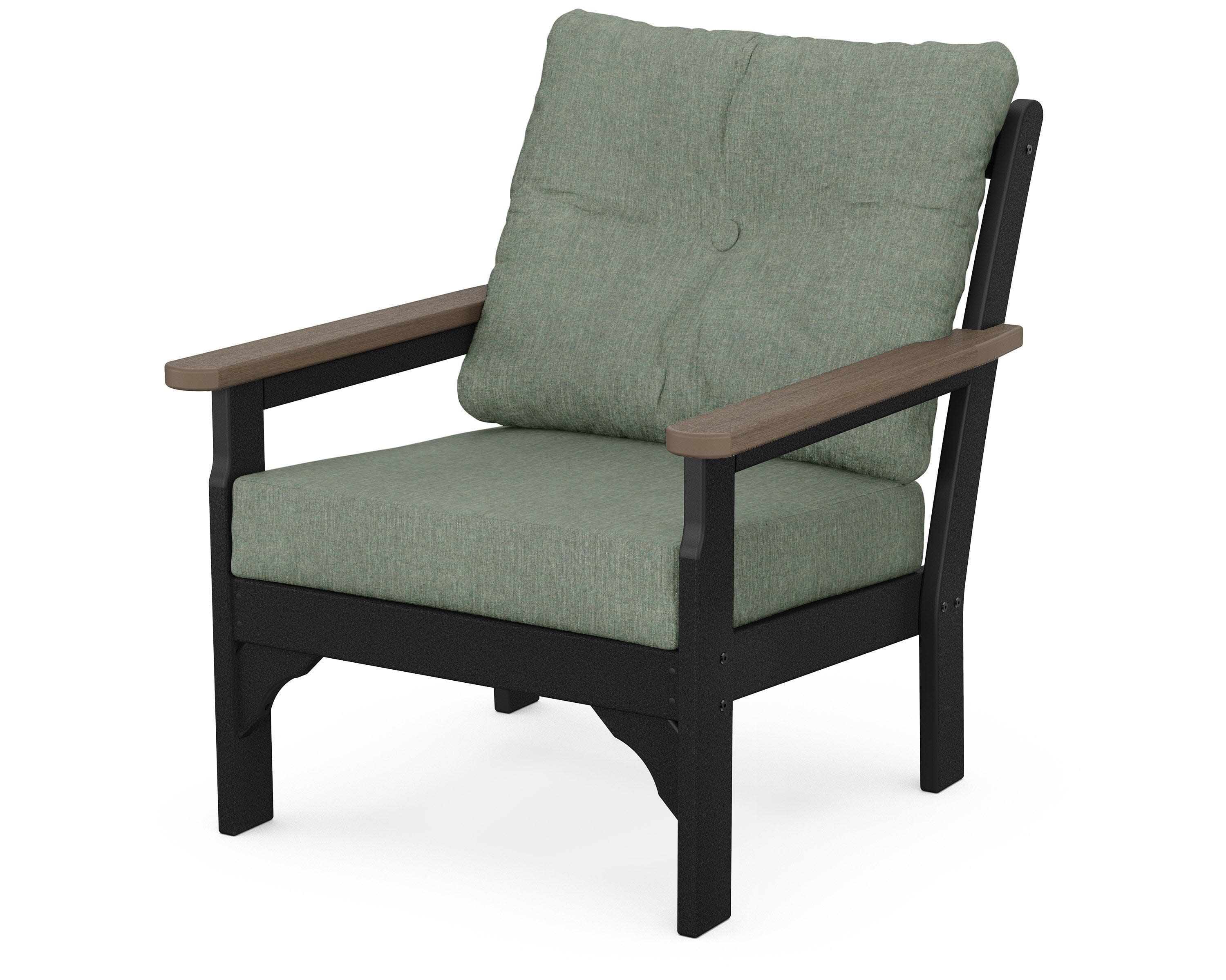 Vineyard Deep Seating Chair in White / Kona / Cast Sage