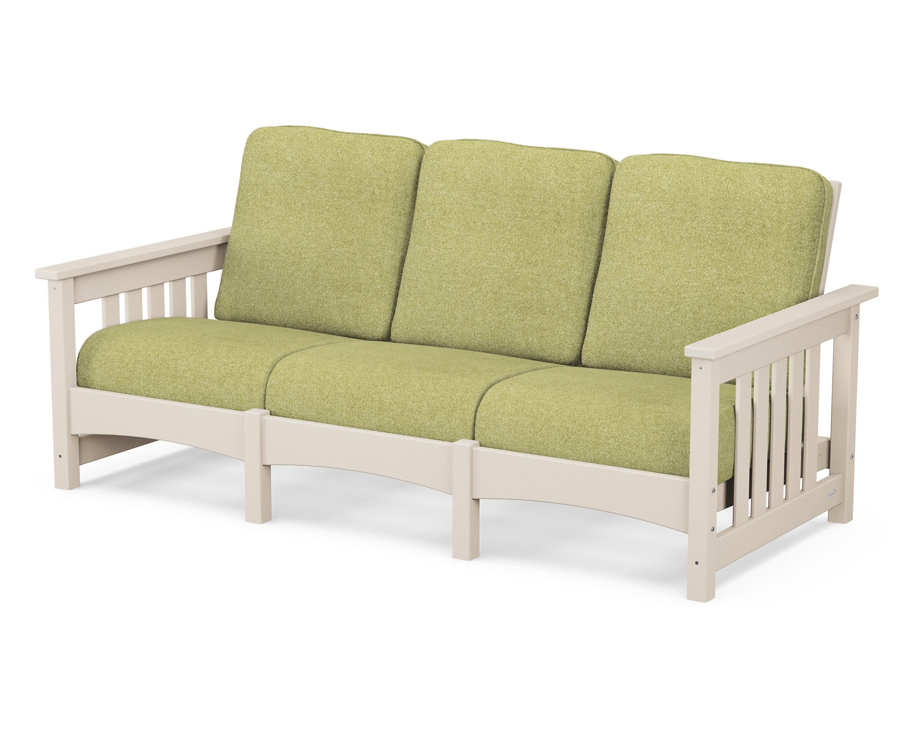 Club Mission Sofa in Sand / Chartreuse Boucle