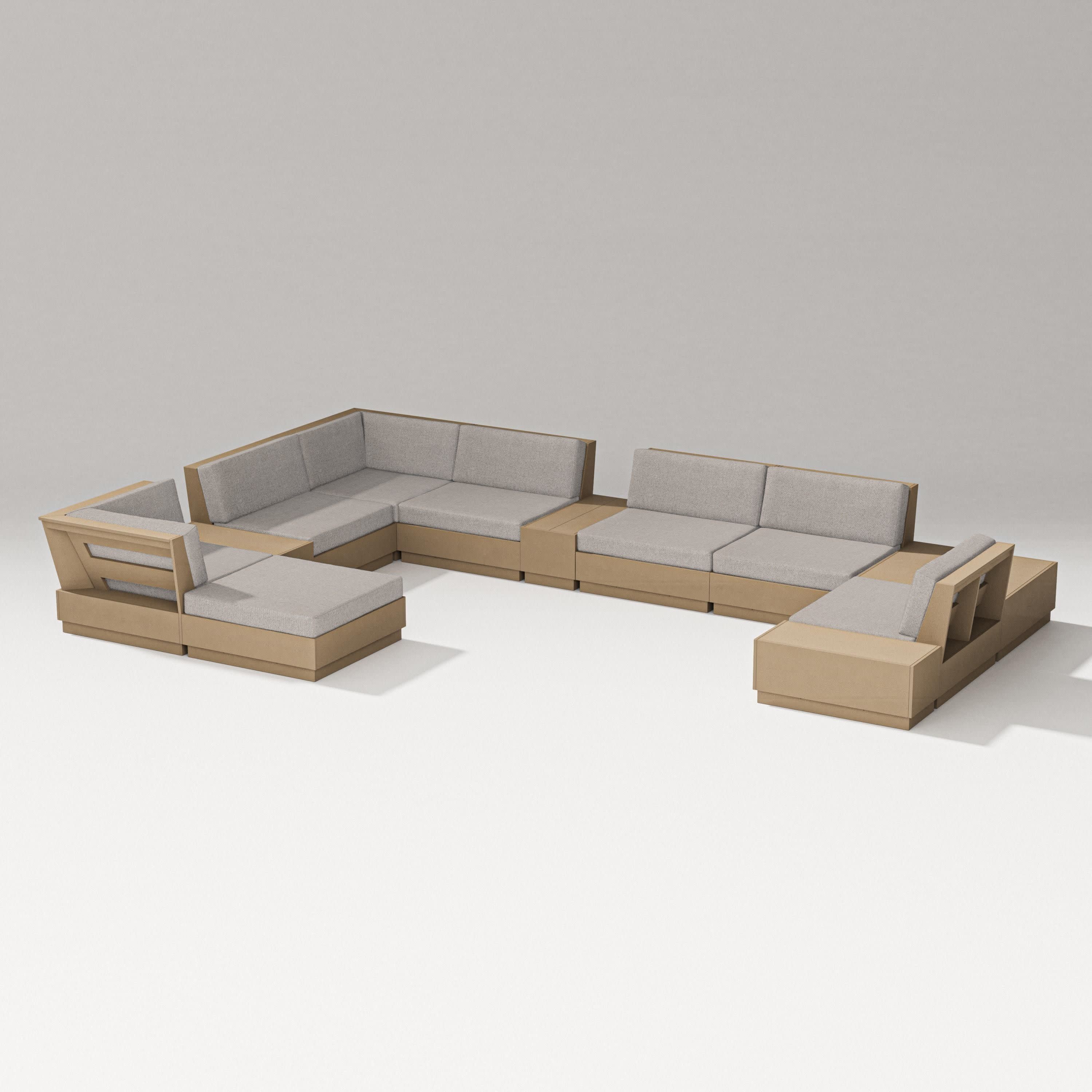 Elevate 12-Piece Conversation Sectional Set in Vintage Sahara / Weathered Tweed
