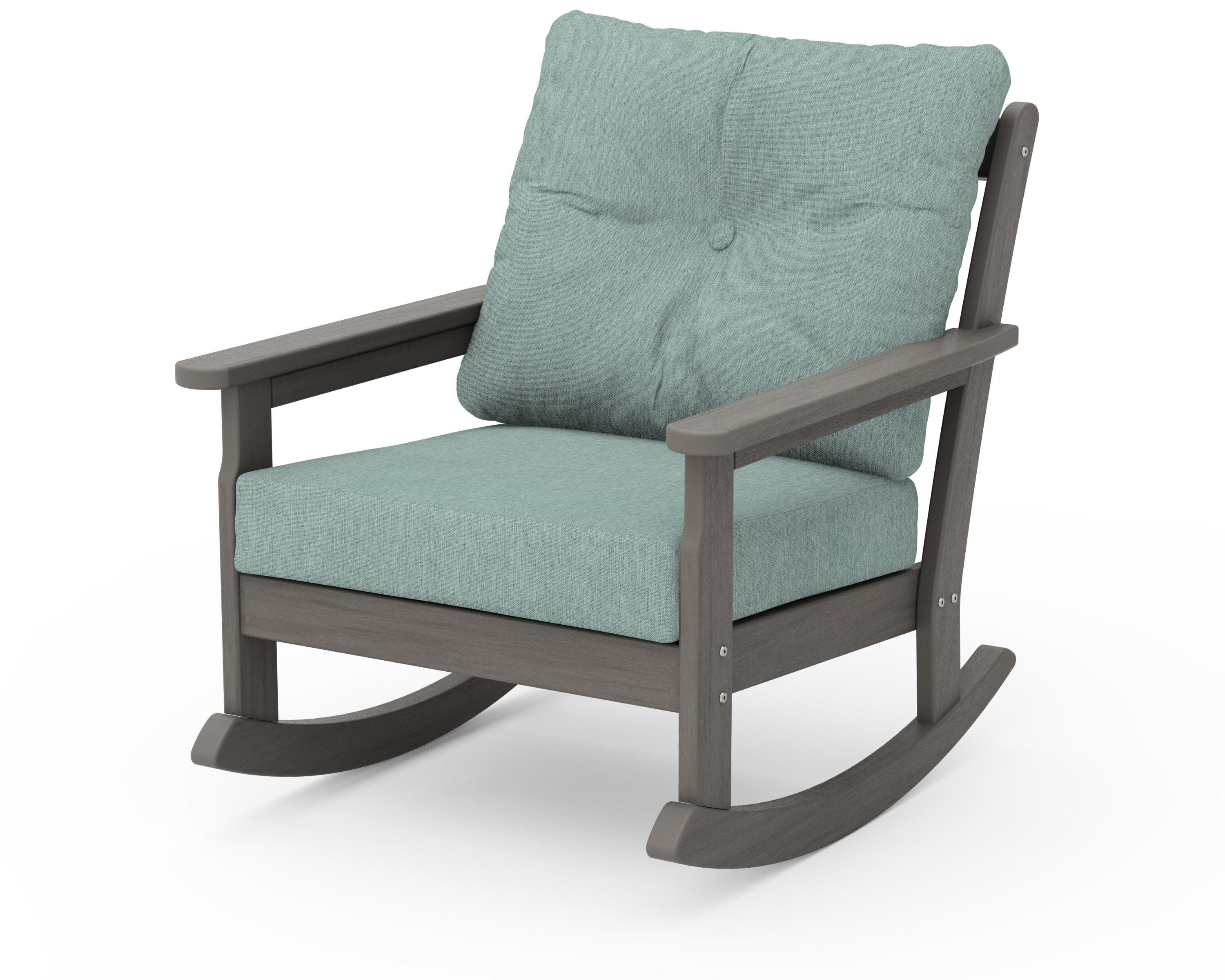 Vineyard Deep Seating Rocking Chair in Driftwood / Glacier Spa