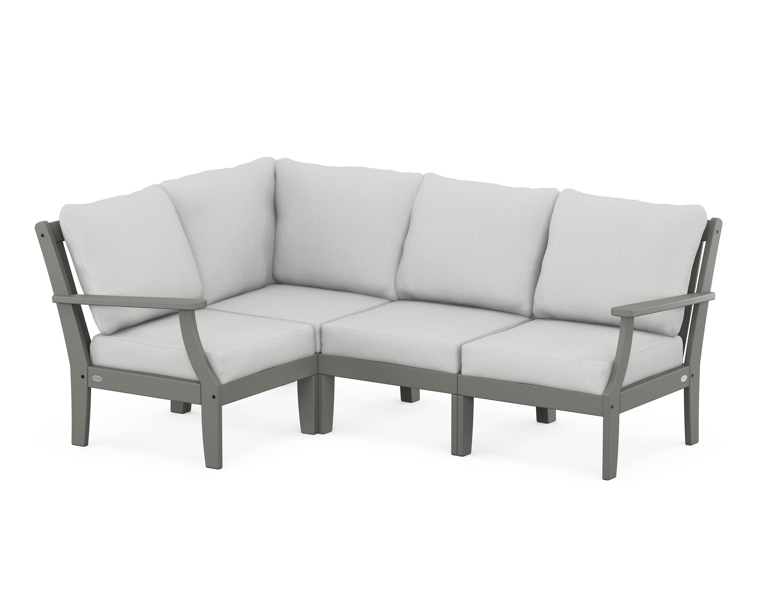 Braxton Modular 4-Piece Deep Seating Set in Slate Grey / Diamond in the Rough