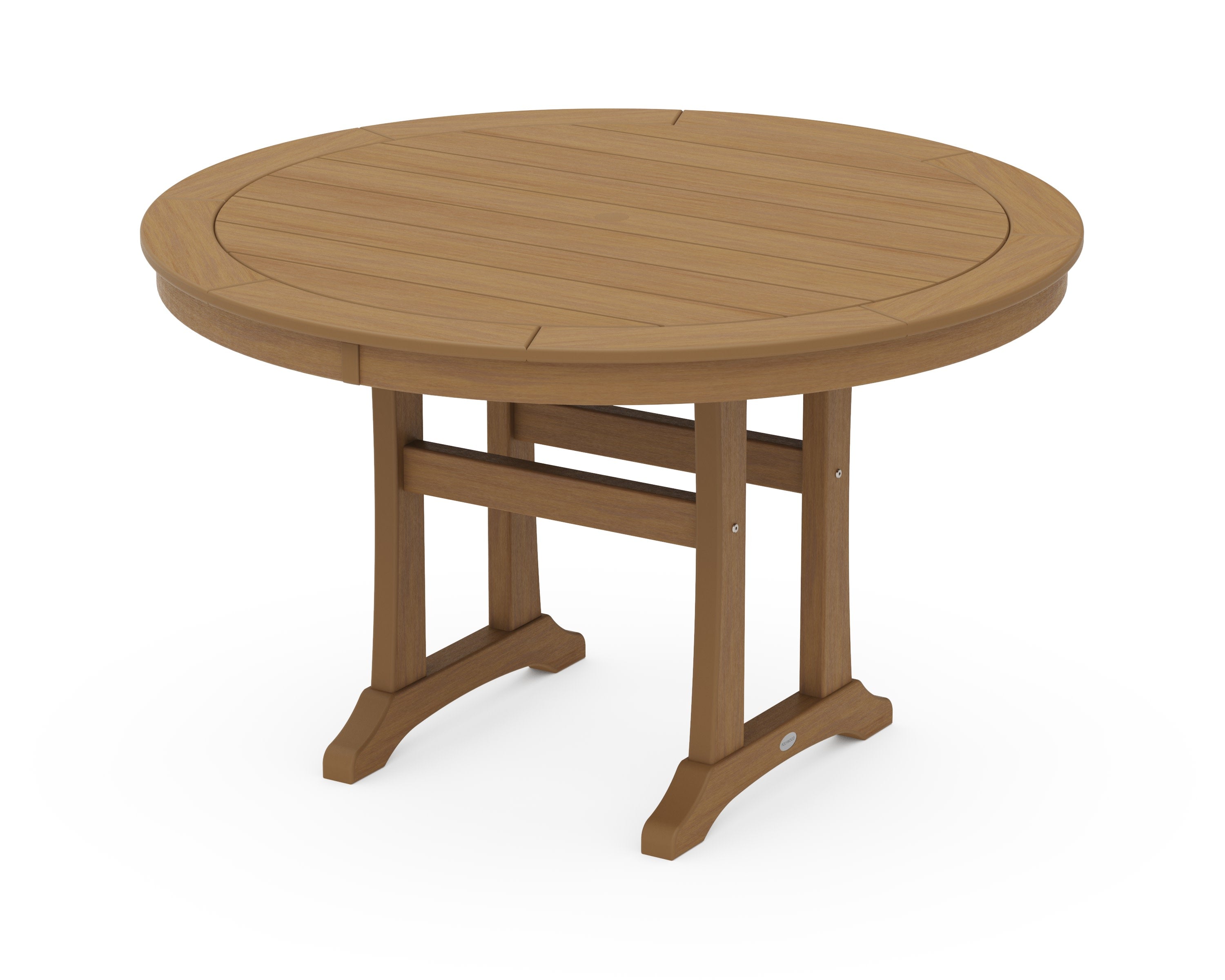 Nautical Trestle 48" Round Dining Table in Natural
