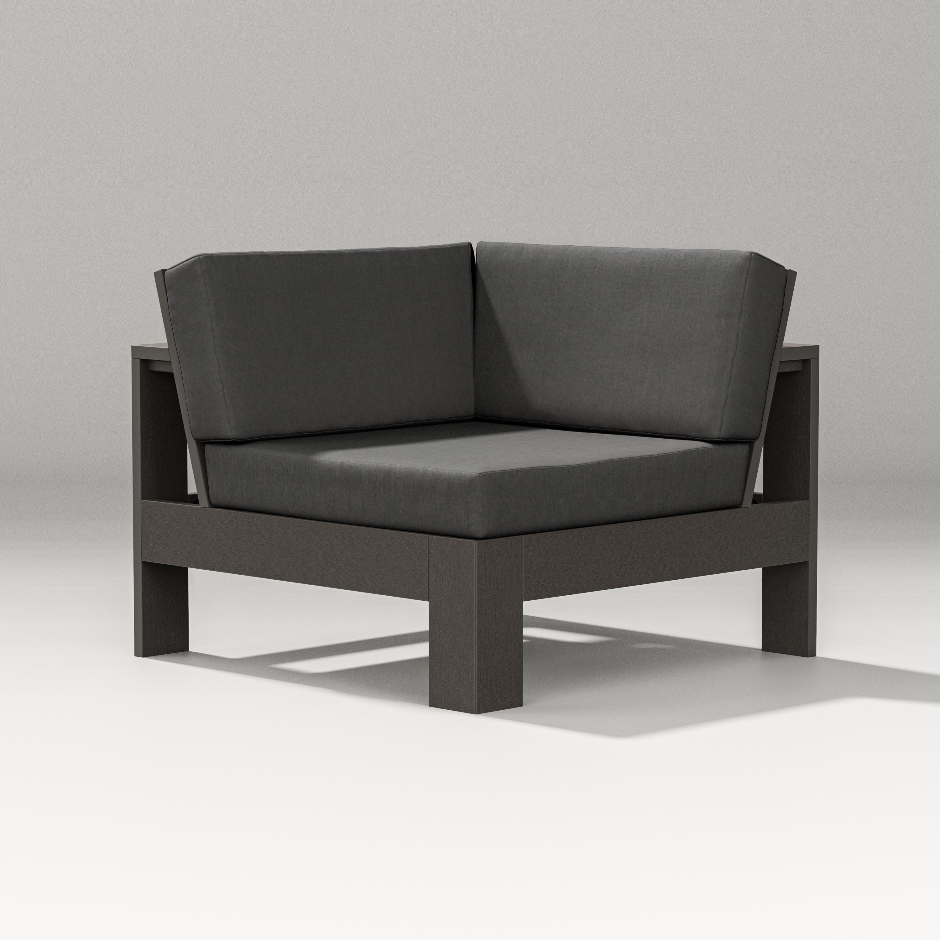 Latitude Modular Corner Chair in Vintage Coffee / Spectrum Carbon