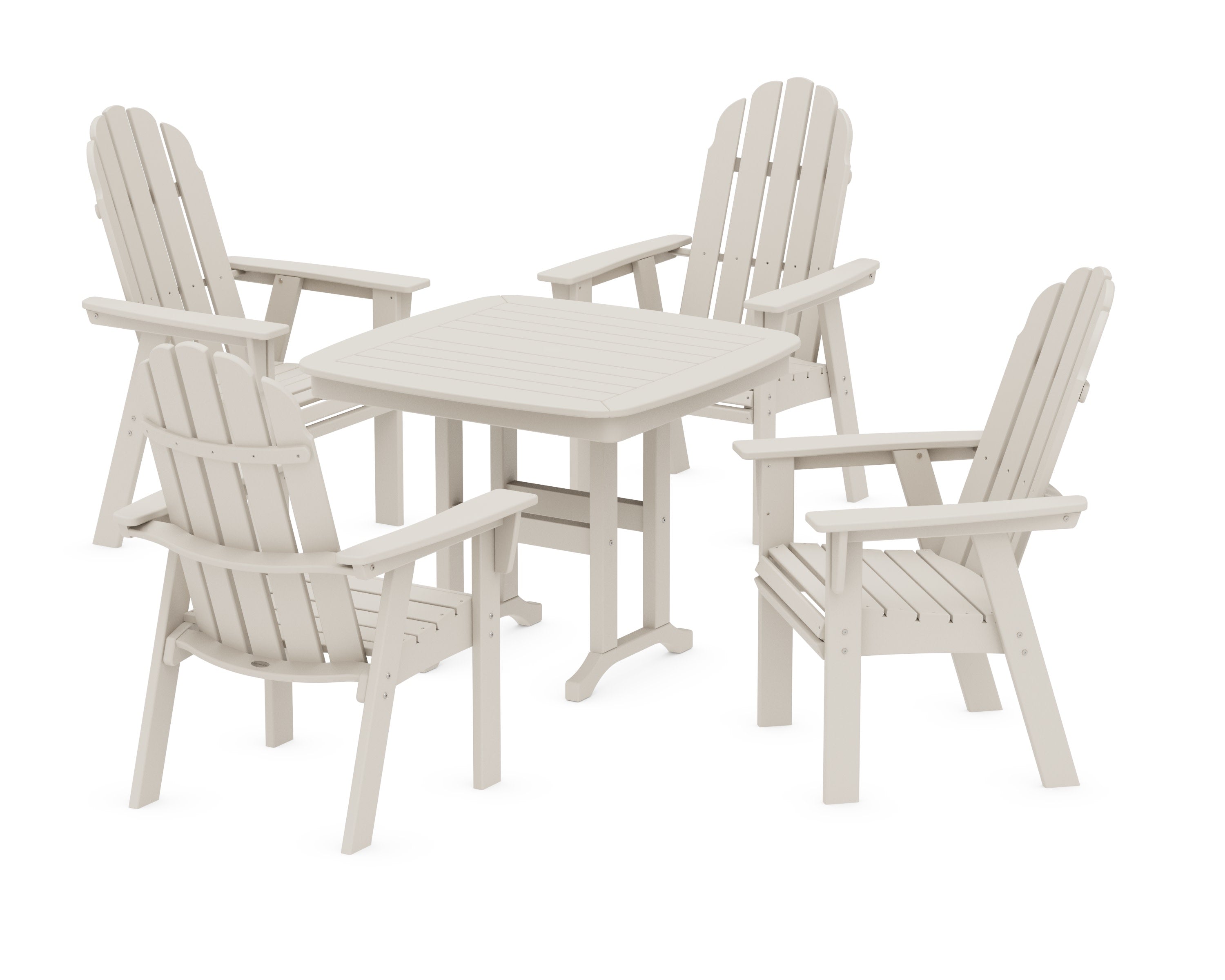 Vineyard Curveback Adirondack 5-Piece Dining Set in Sand