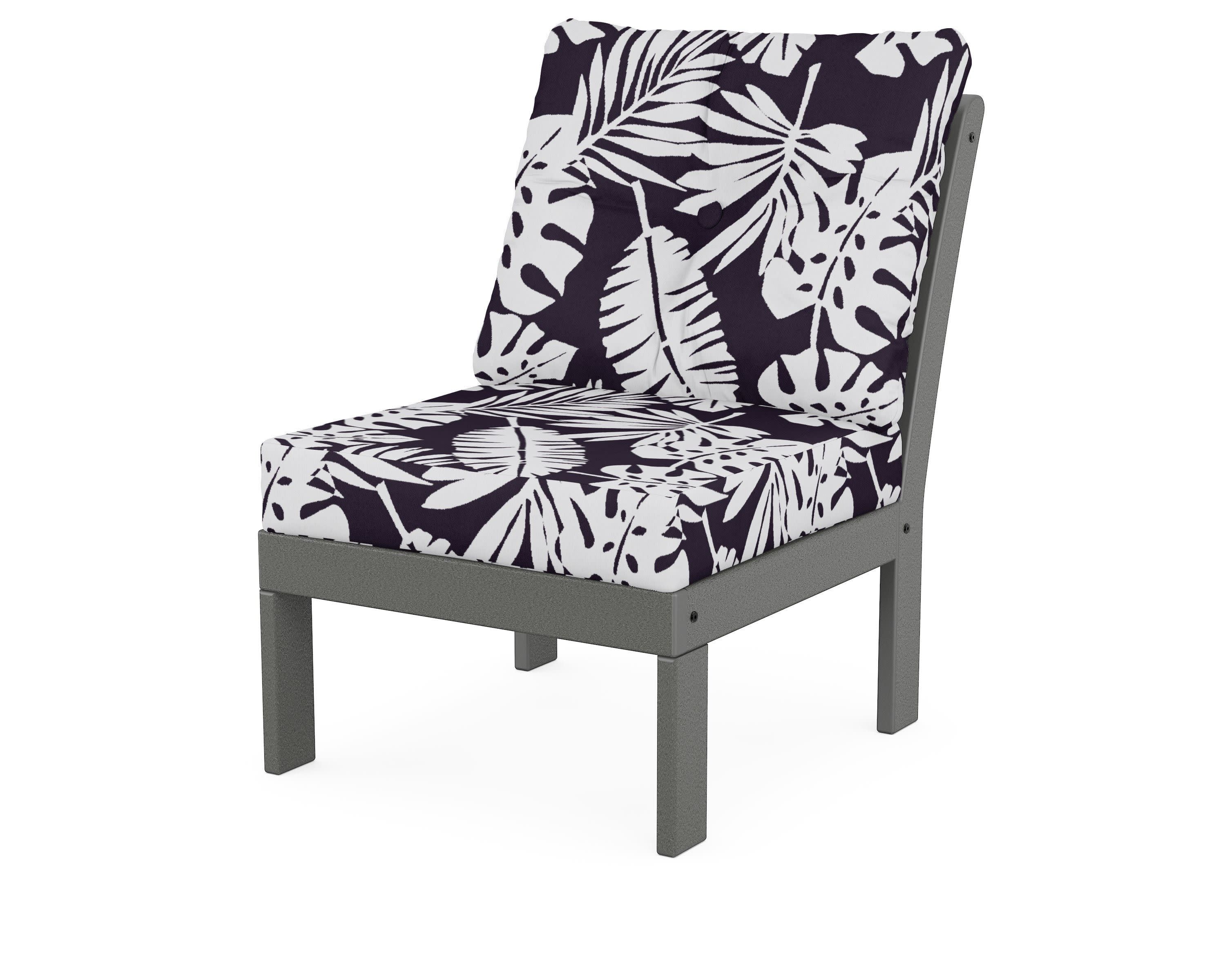 Vineyard Modular Armless Chair in Slate Grey / Leaf Navy