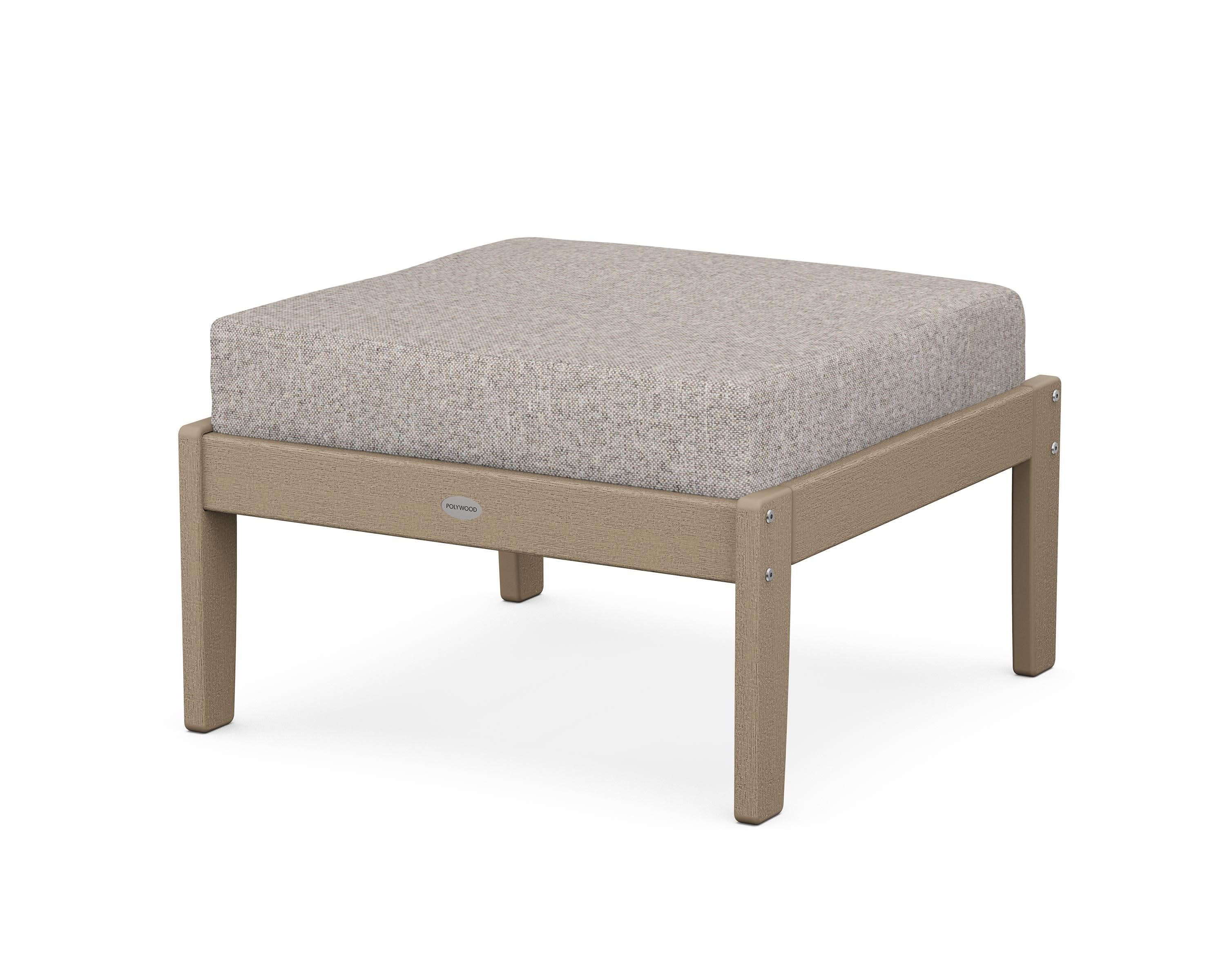 Braxton Deep Seating Ottoman in Vintage Sahara / Weathered Tweed