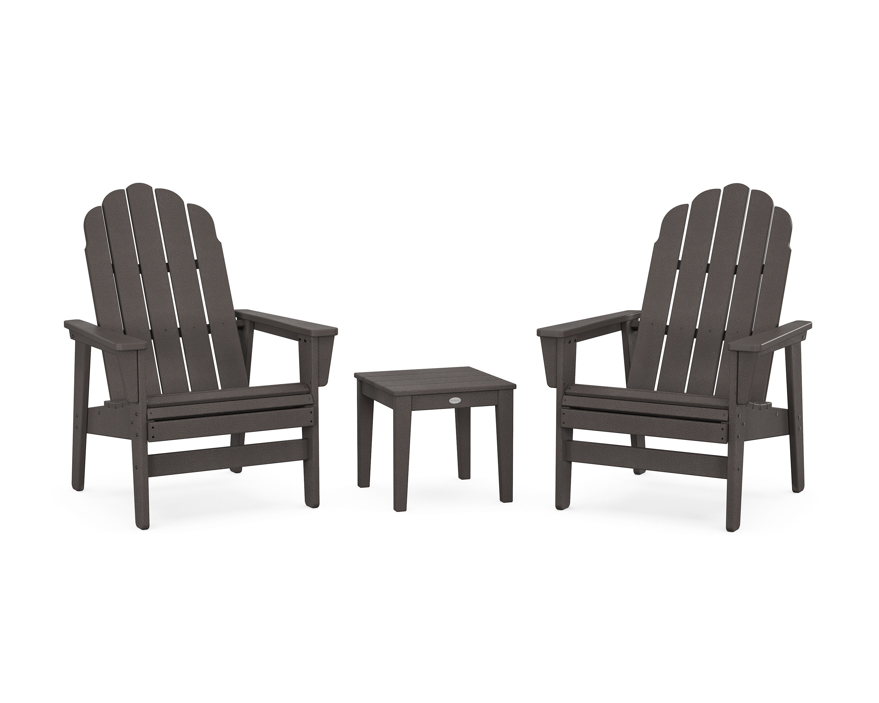 3-Piece Vineyard Grand Upright Adirondack Set in Vintage Coffee