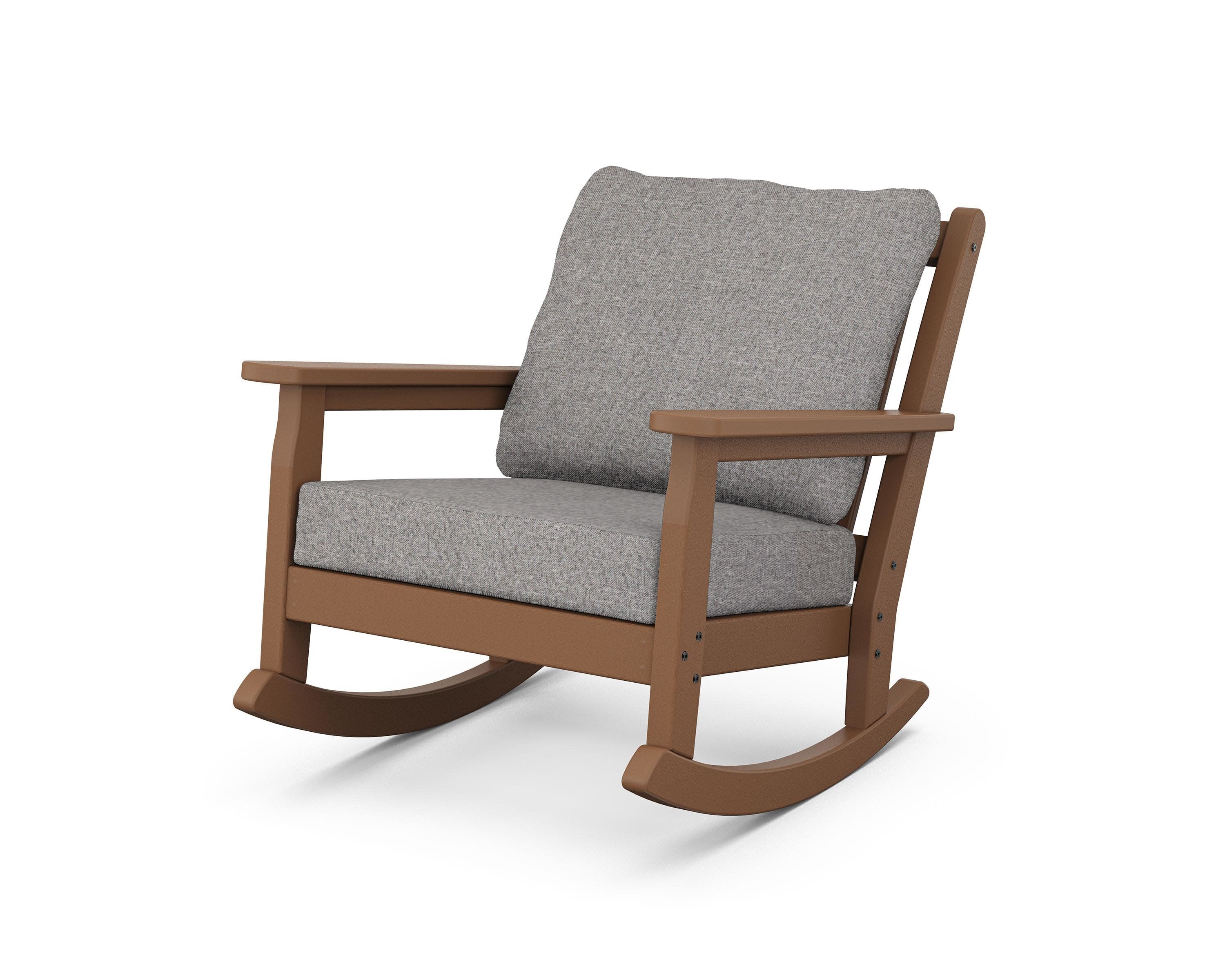 Chippendale Deep Seating Rocking Chair in Teak / Grey Mist