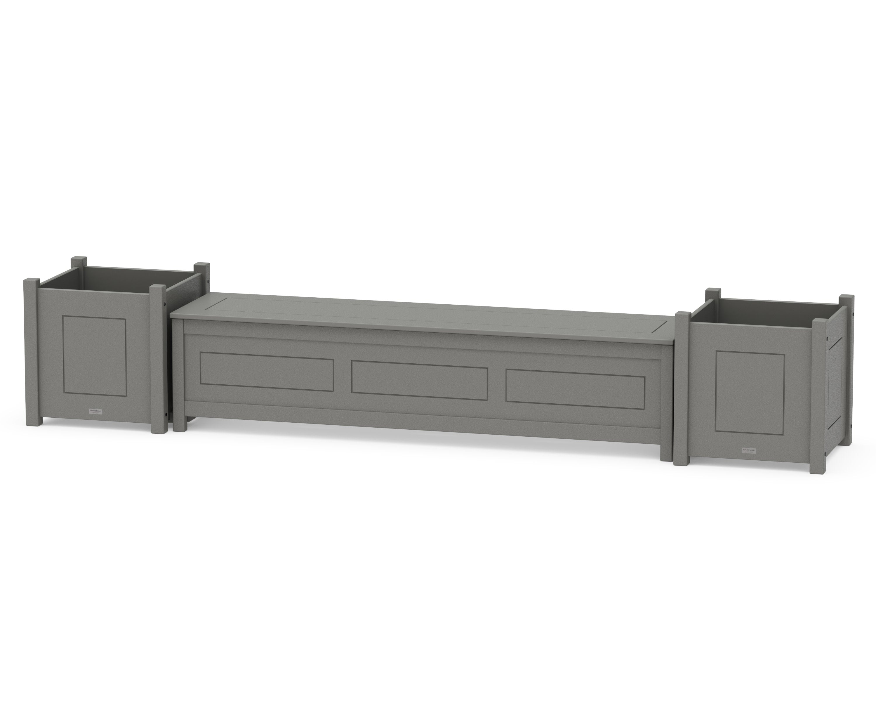 72" Country Living Straight Planter Storage Bench Set- Large