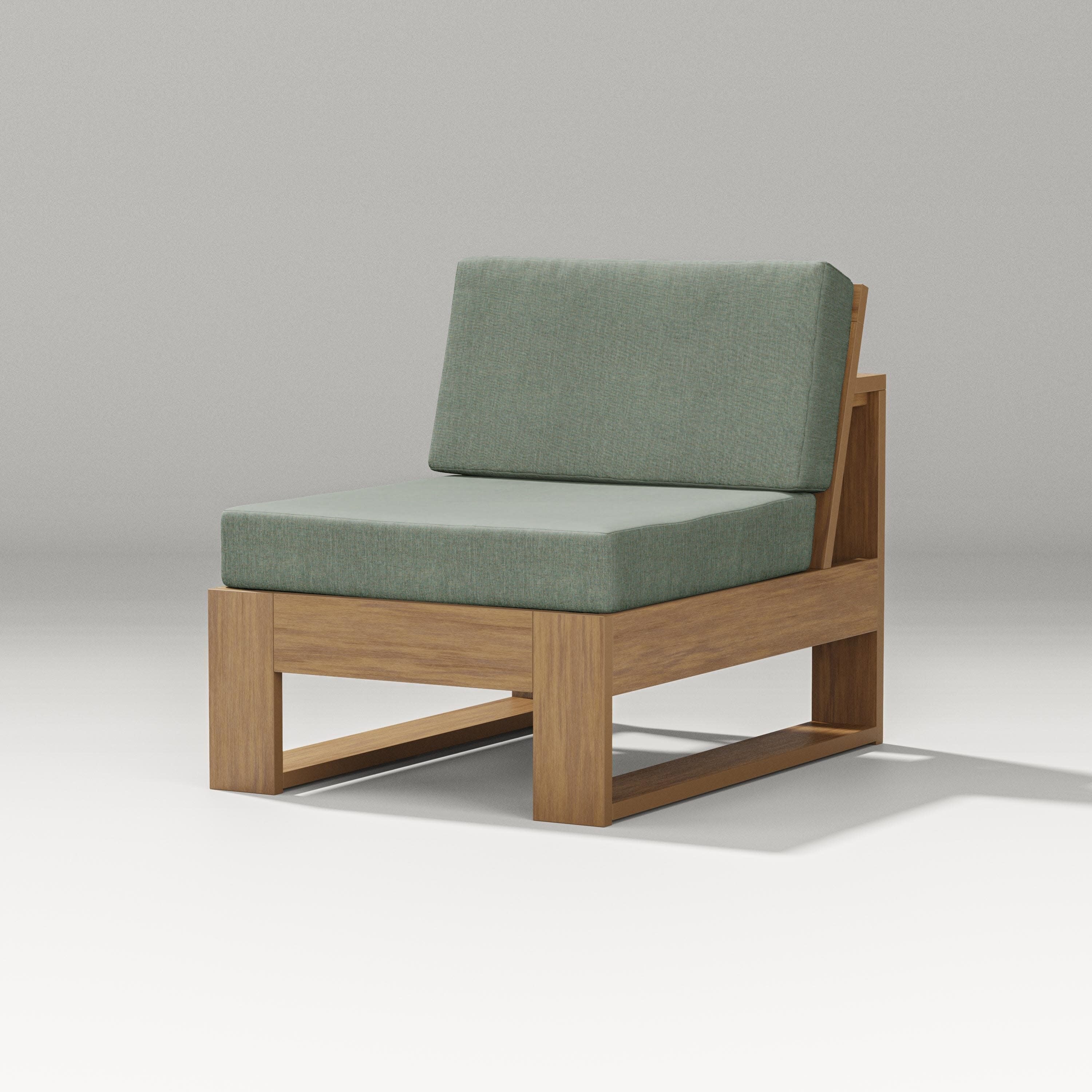 Latitude Modular Armless Chair in Natural / Cast Sage