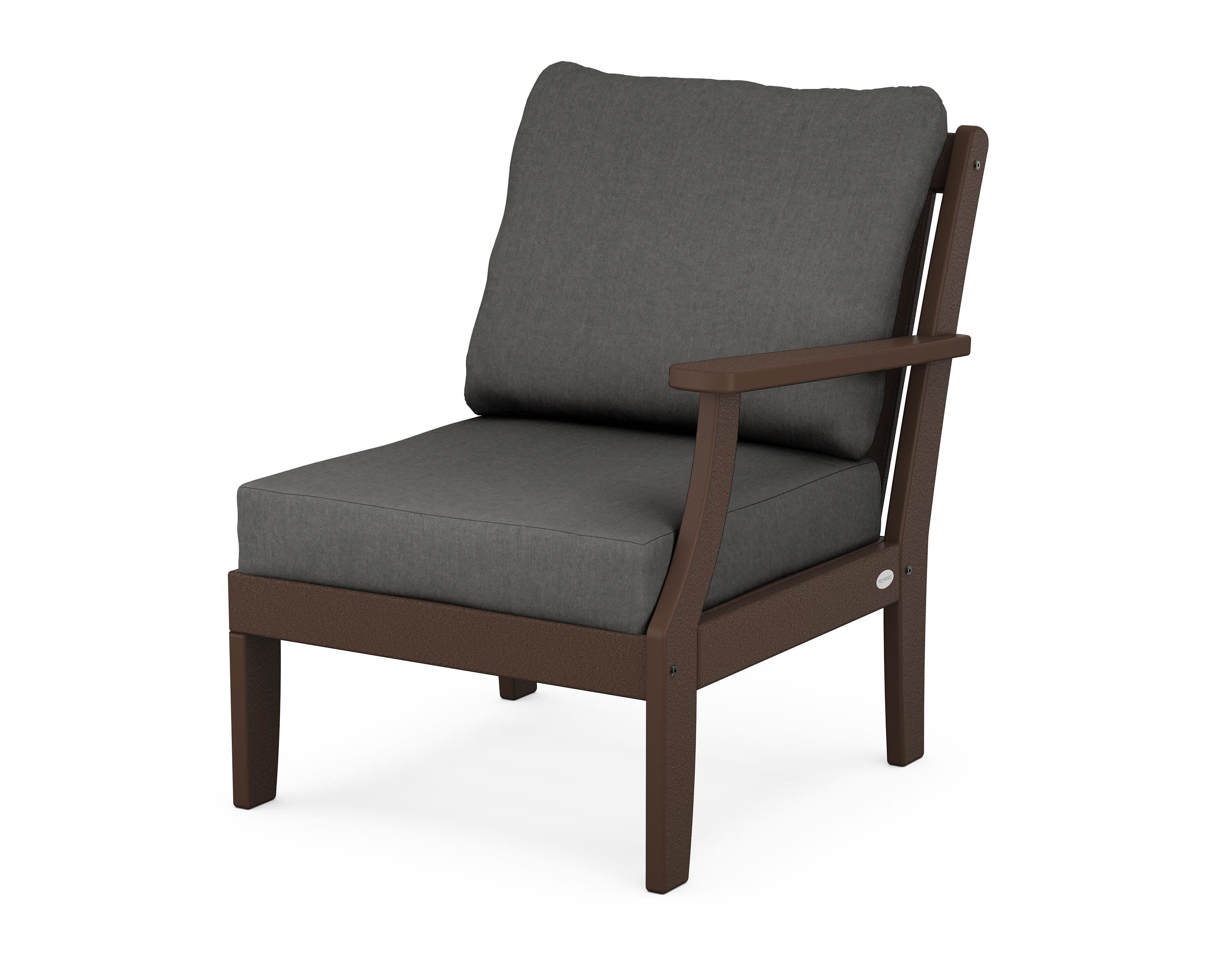 Braxton Modular Right Arm Chair in Mahogany / Spectrum Carbon