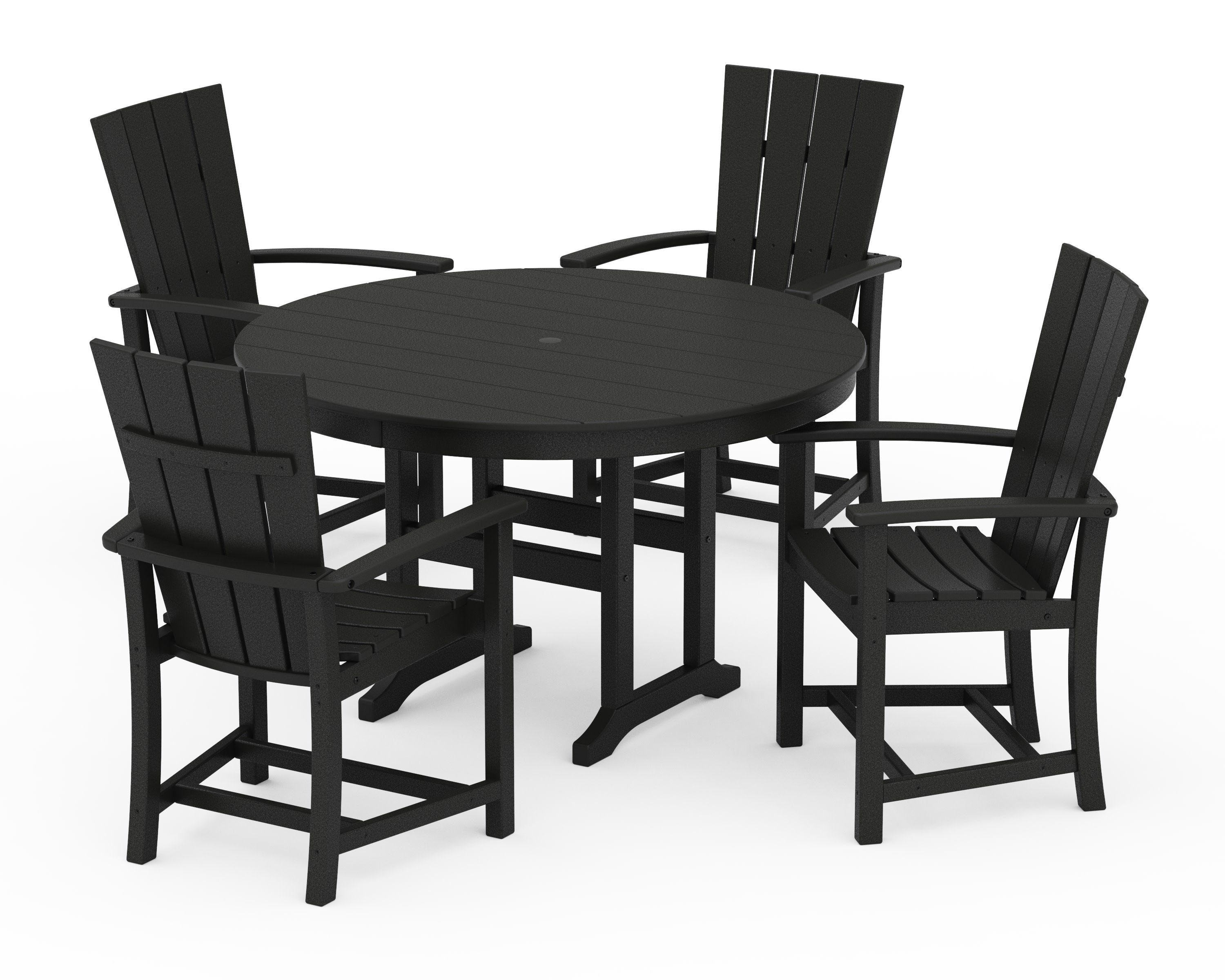 Quattro 5-Piece Round Farmhouse Dining Set in Black