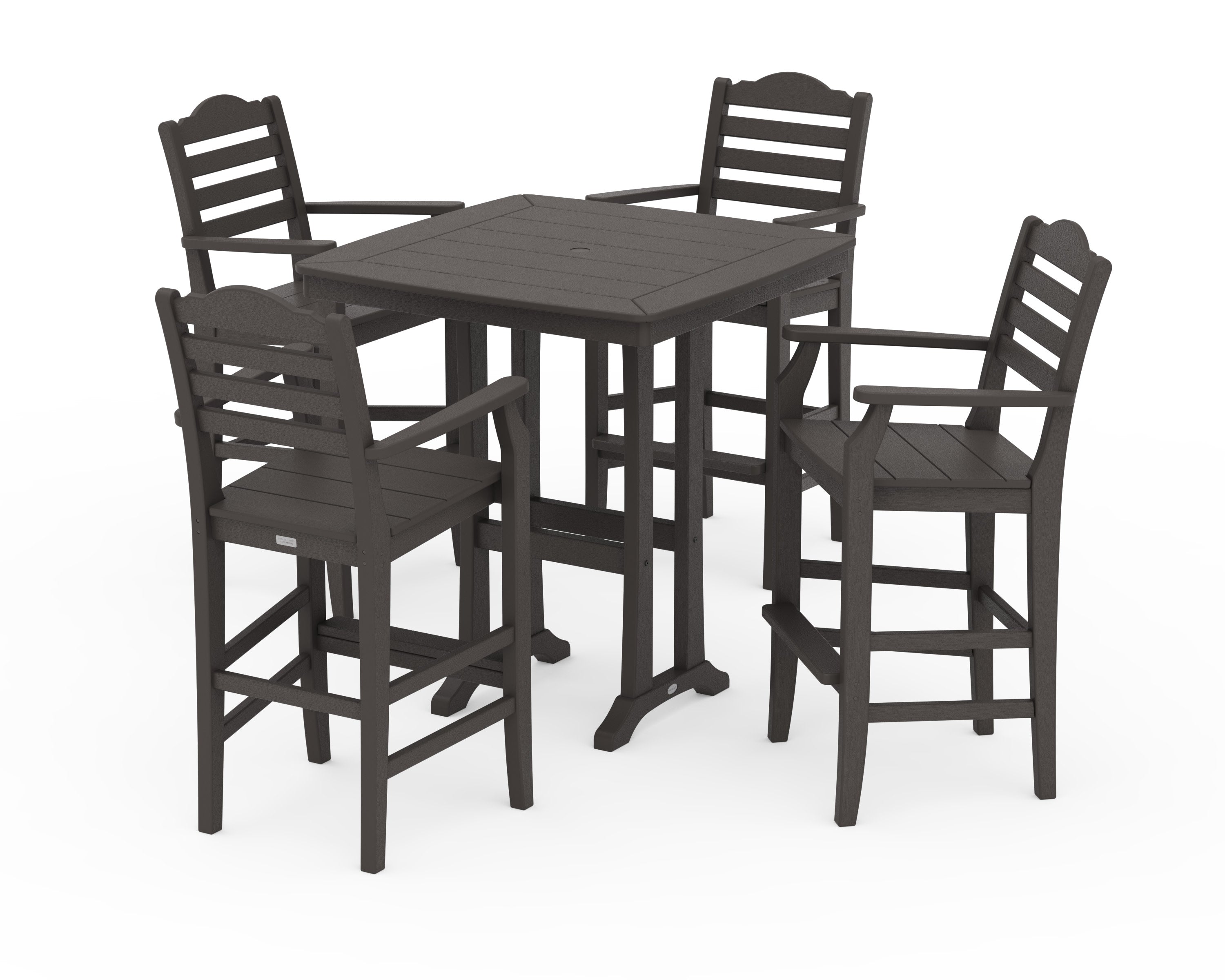 Savannah 5-Piece Bar Set with Trestle Legs in Vintage Coffee
