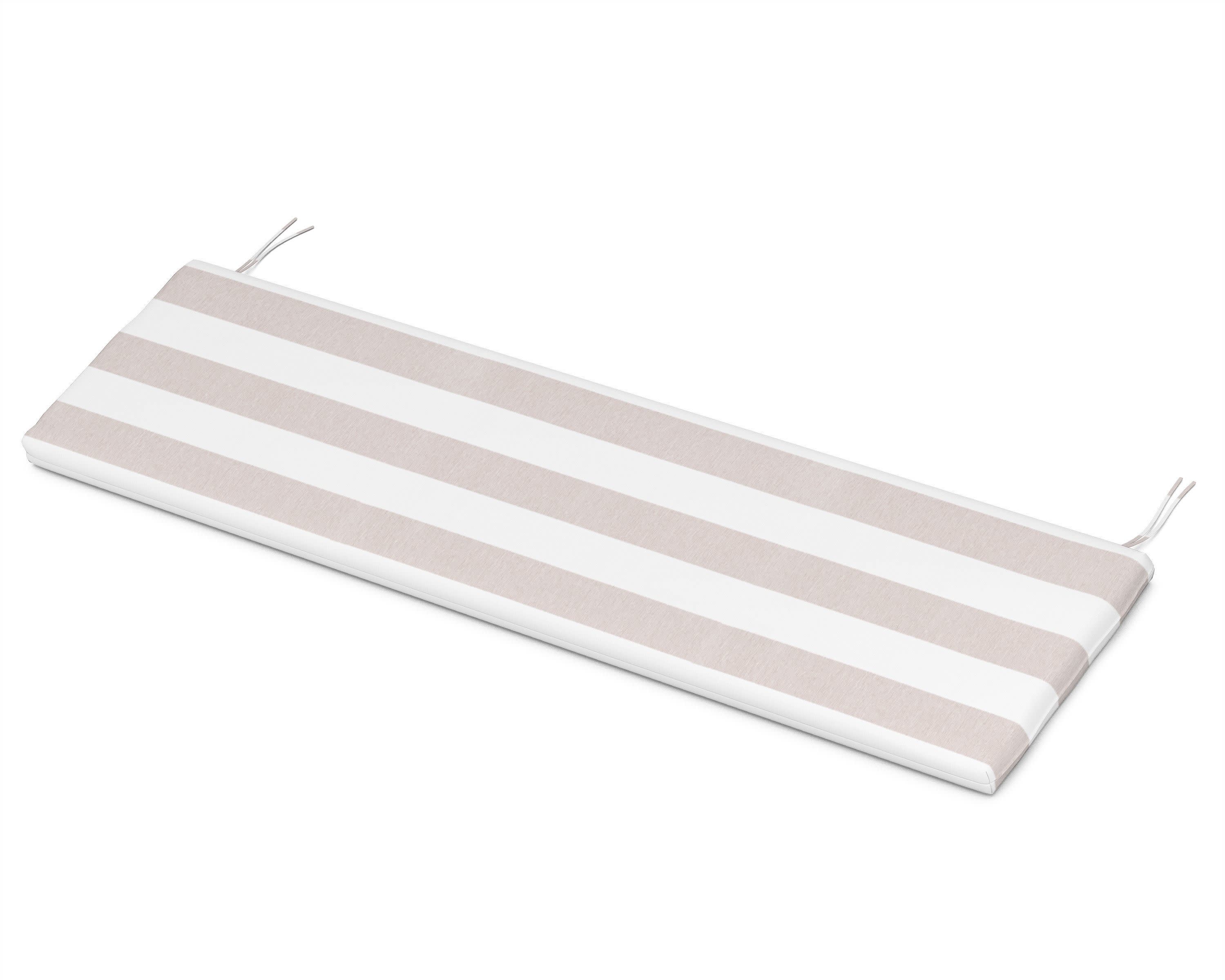 Bench Seat Cushion - 18.5"D x 55.5"W x 2.5"H in Cabana Stripe Dune Burlap