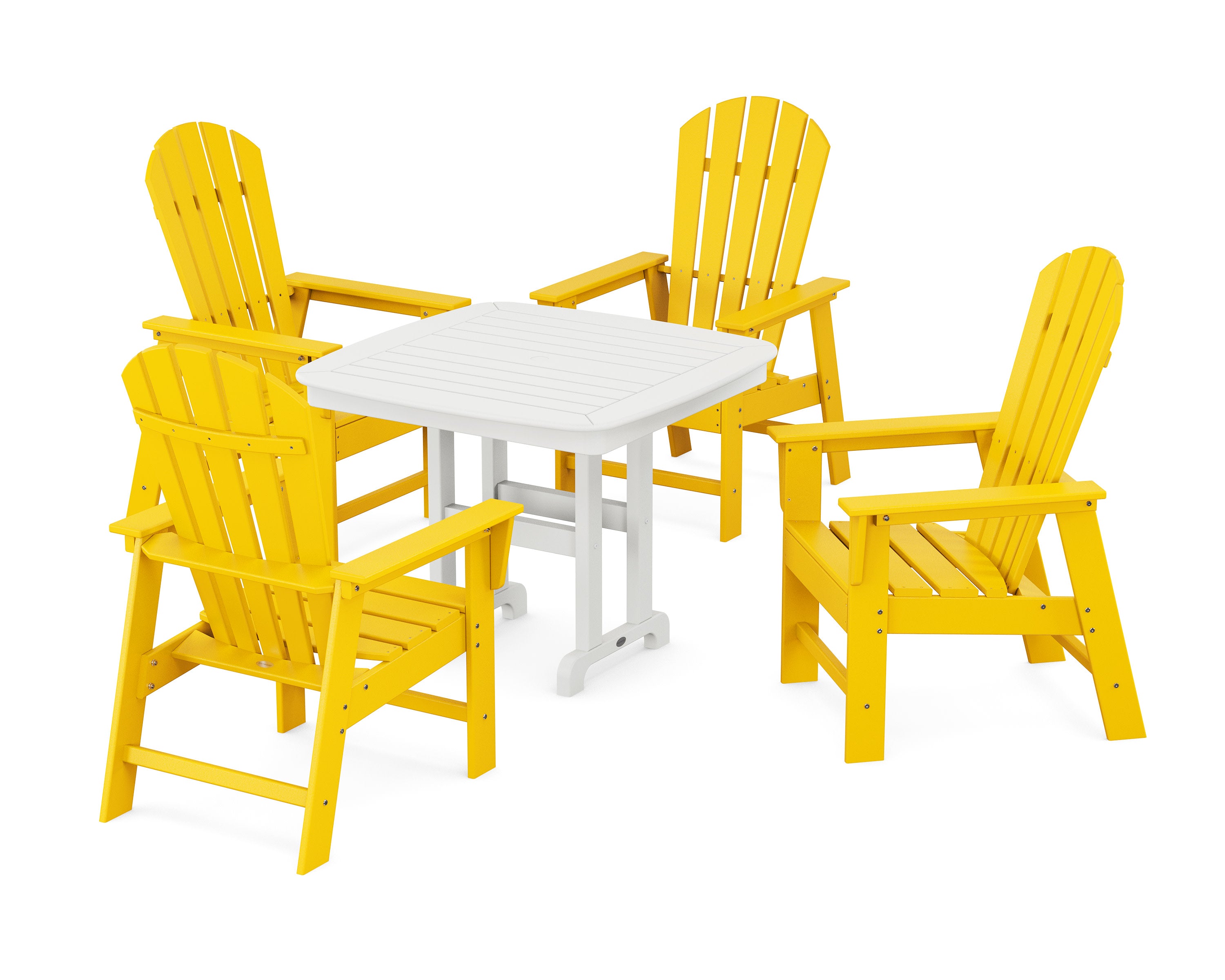South Beach 5-Piece Dining Set in Lemon / White