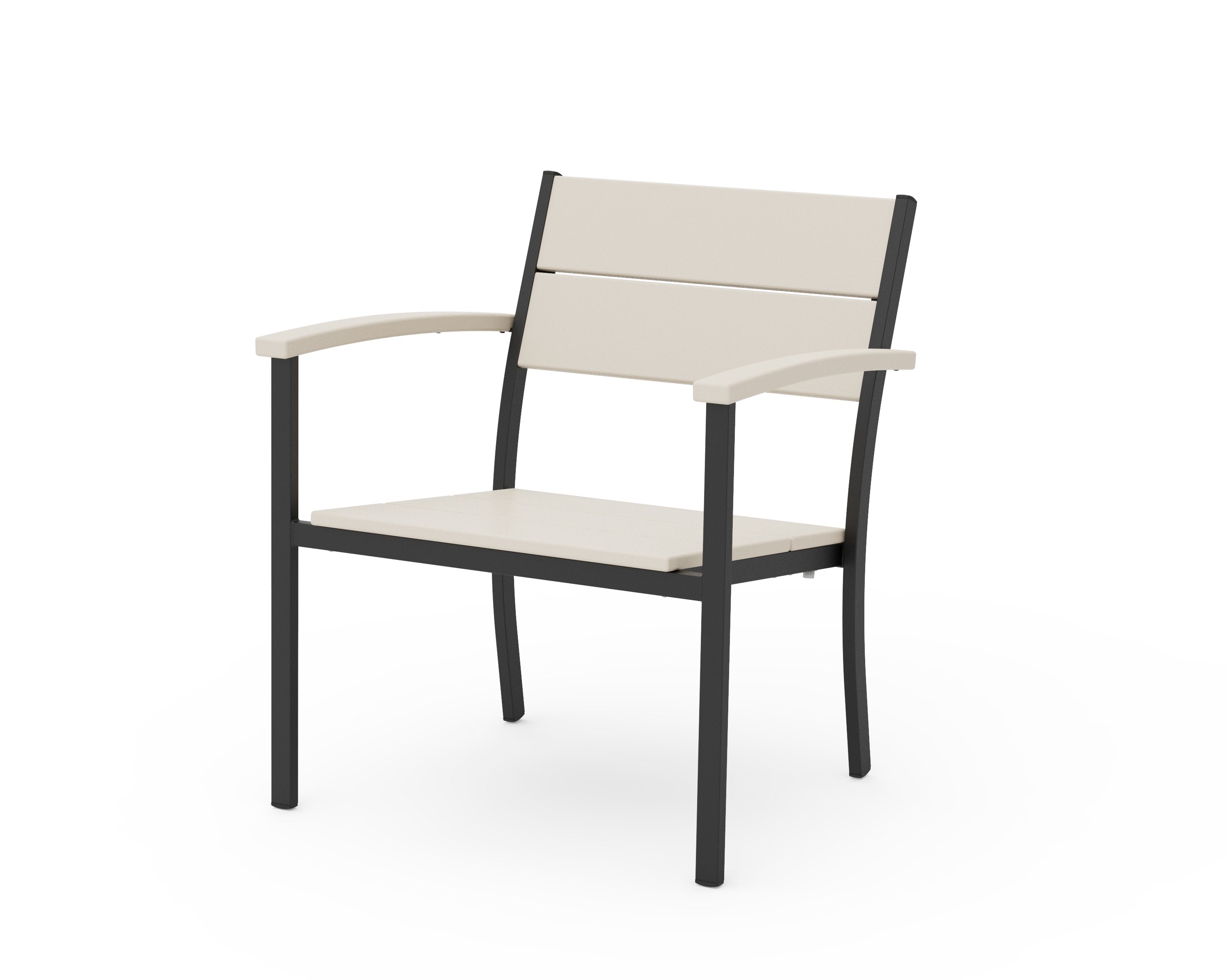 Main Street Stacking Lounge Arm Chair in Black / Sand