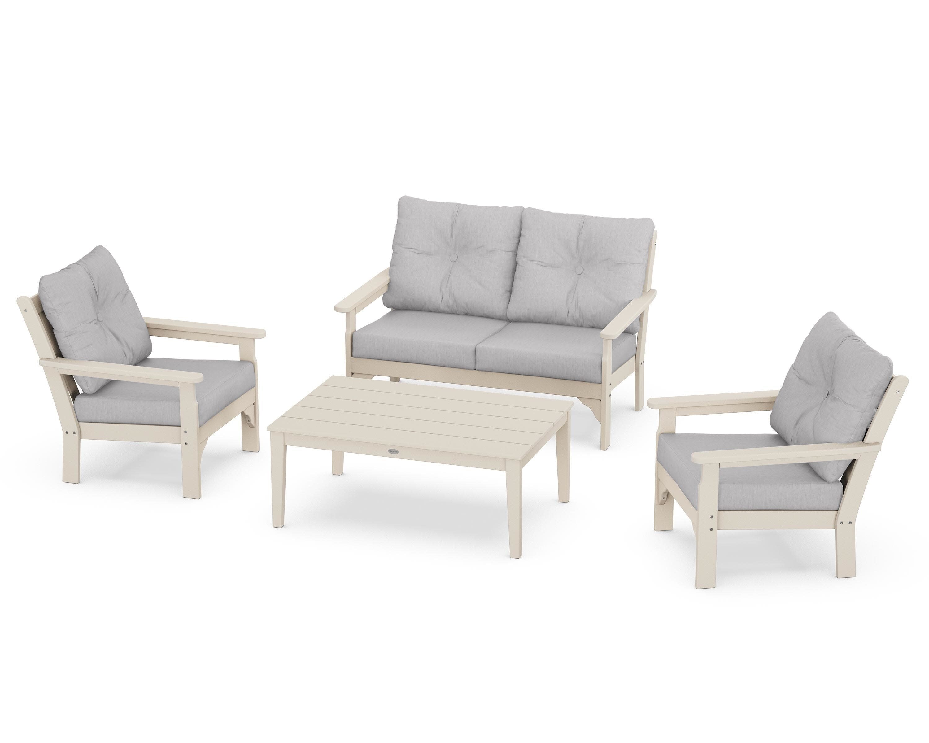 Vineyard 4-Piece Deep Seating Set in Sand / Granite