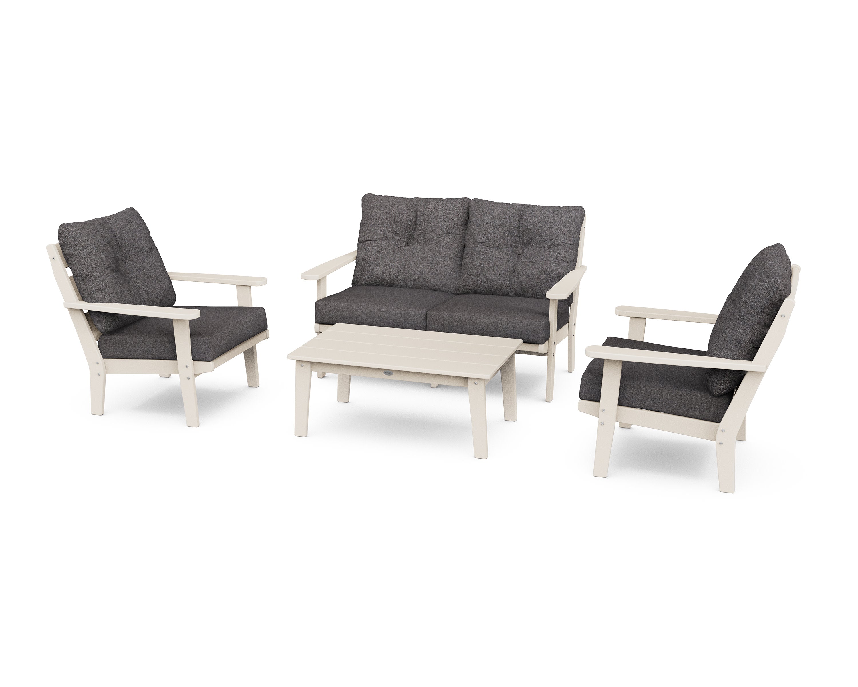 Lakeside 4-Piece Deep Seating Set in Sand / Ash Charcoal