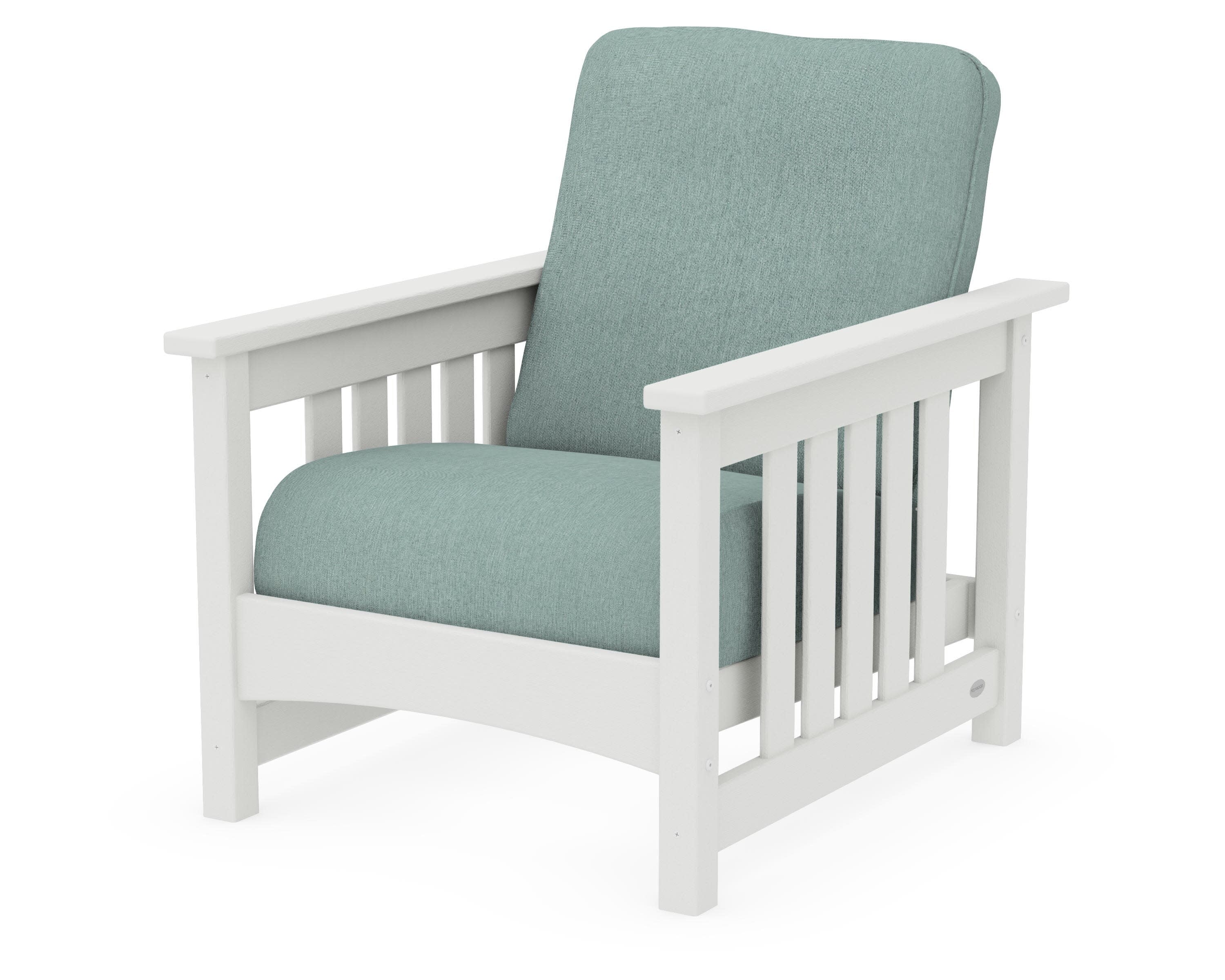 Club Mission Chair in Vintage White / Glacier Spa