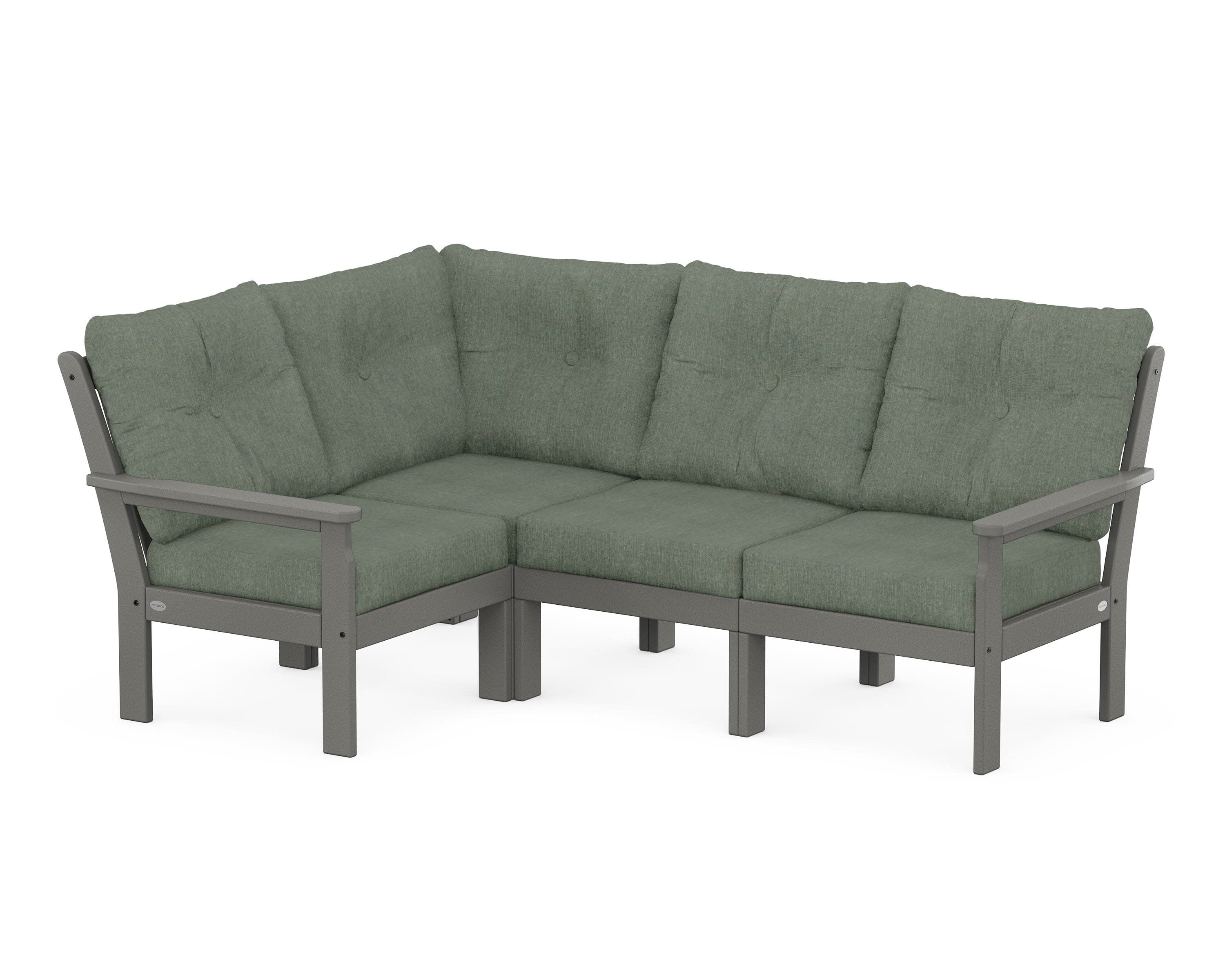 Vineyard 4-Piece Sectional in Slate Grey / Cast Sage