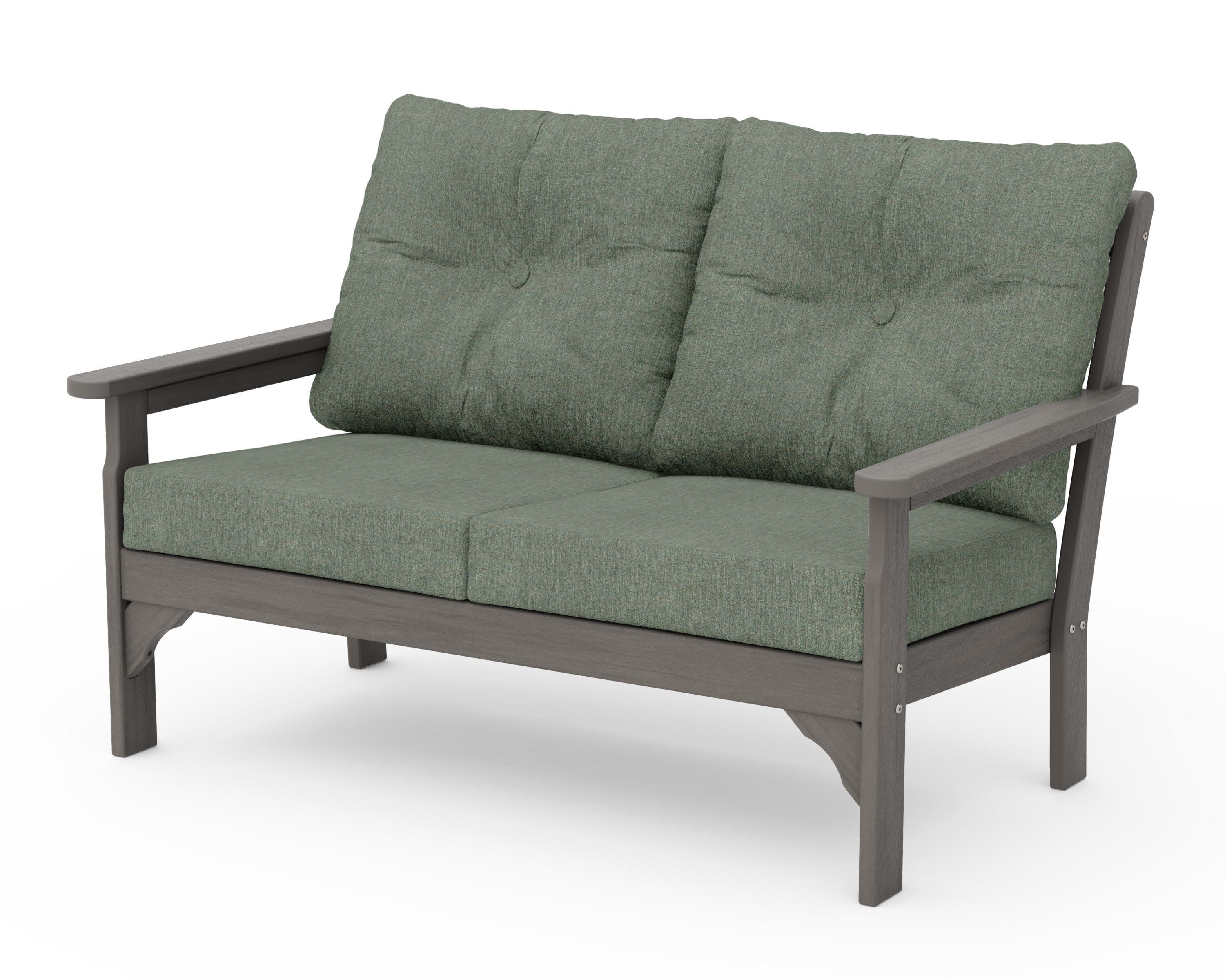 Vineyard Deep Seating Loveseat in Driftwood / Cast Sage