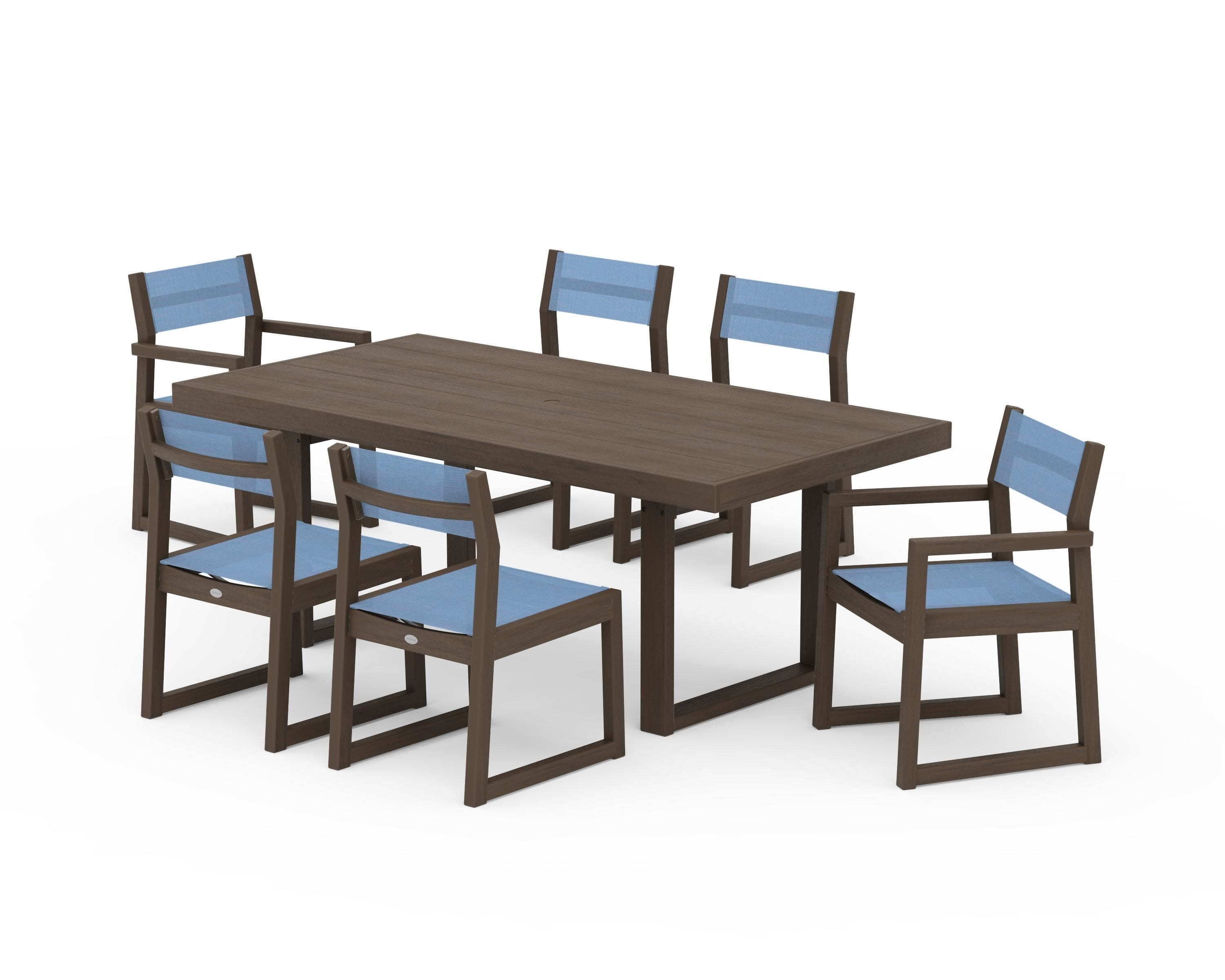 EDGE Sling 7-Piece Dining Set in Kona / Poolside Sling