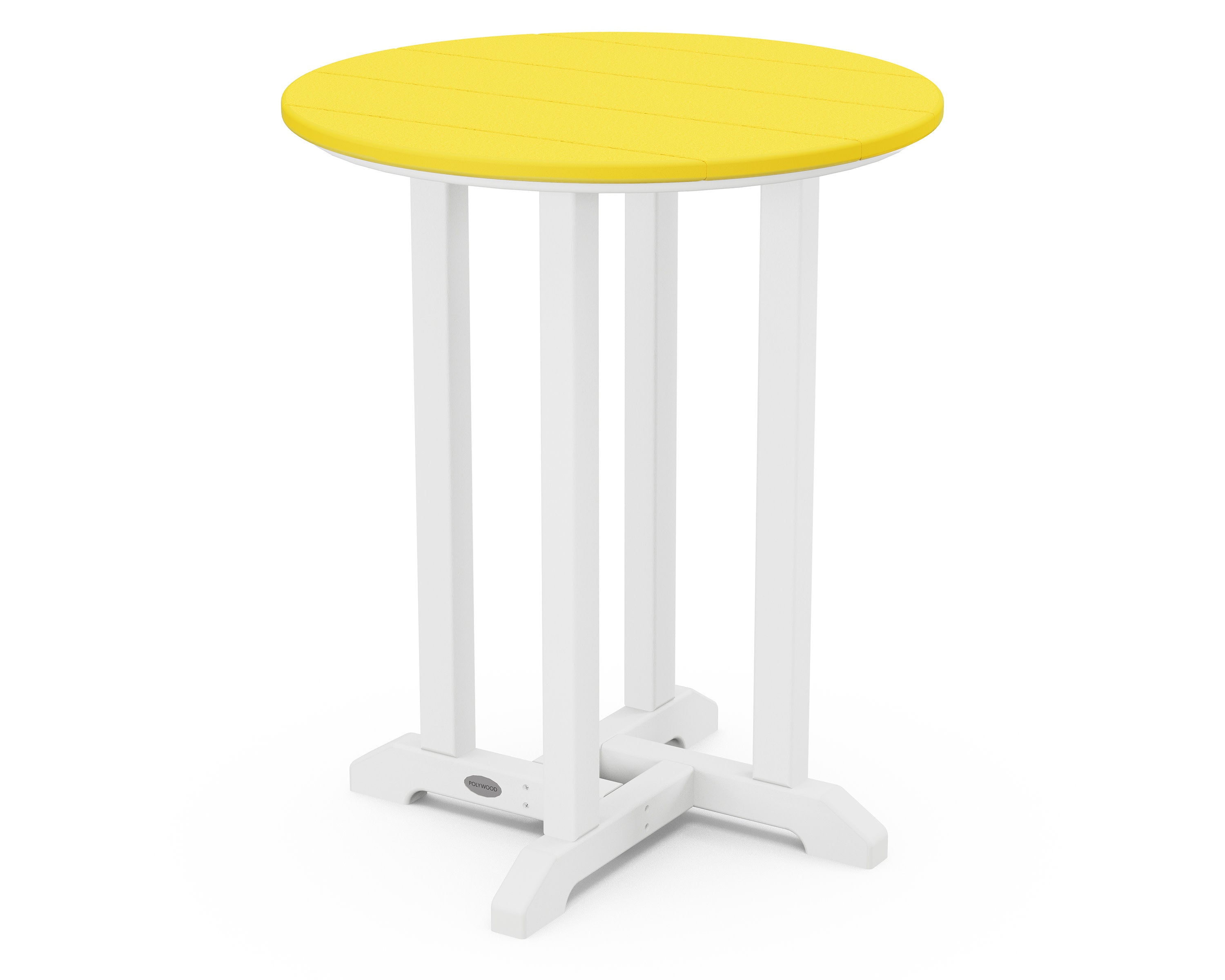 Contempo 24" Round Dining Table in White / Lemon