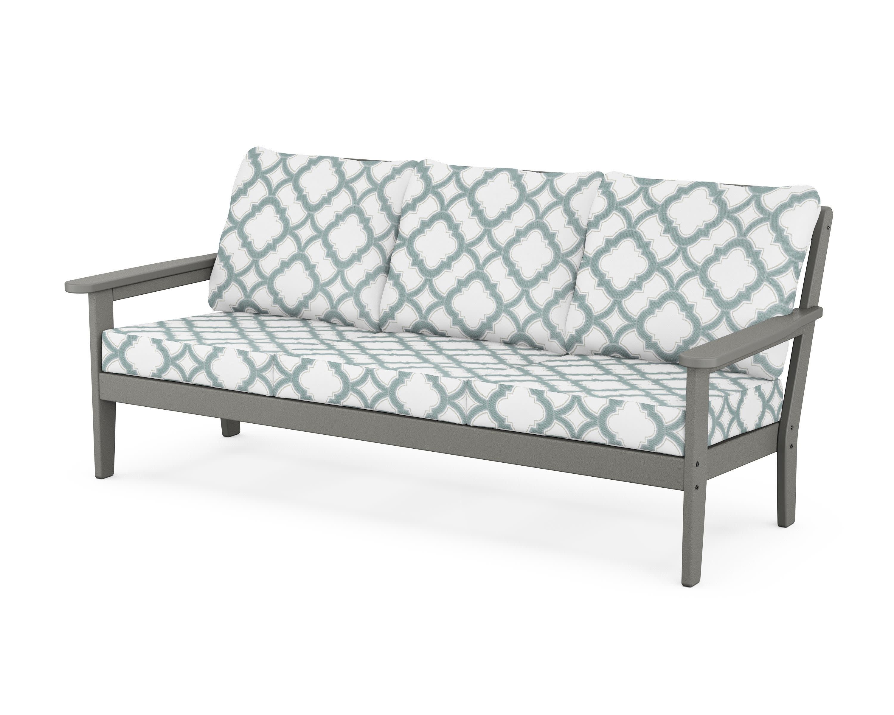 Cottage Deep Seating Sofa in Slate Grey / Trellis Glacier Spa