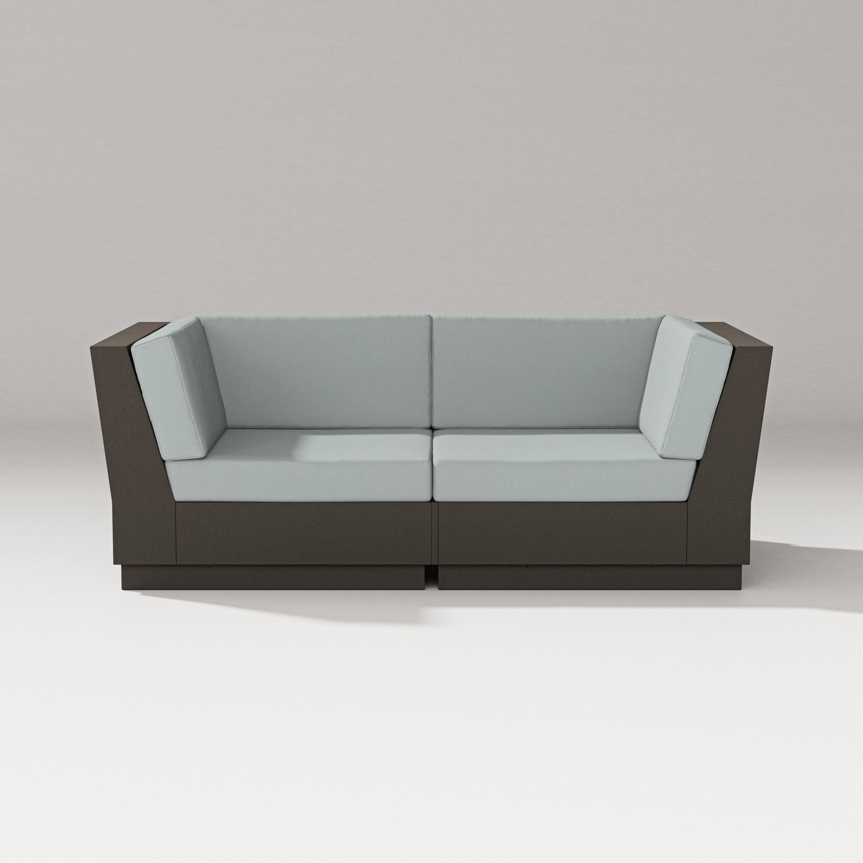 Elevate Loveseat Sectional in Vintage Coffee / Spa