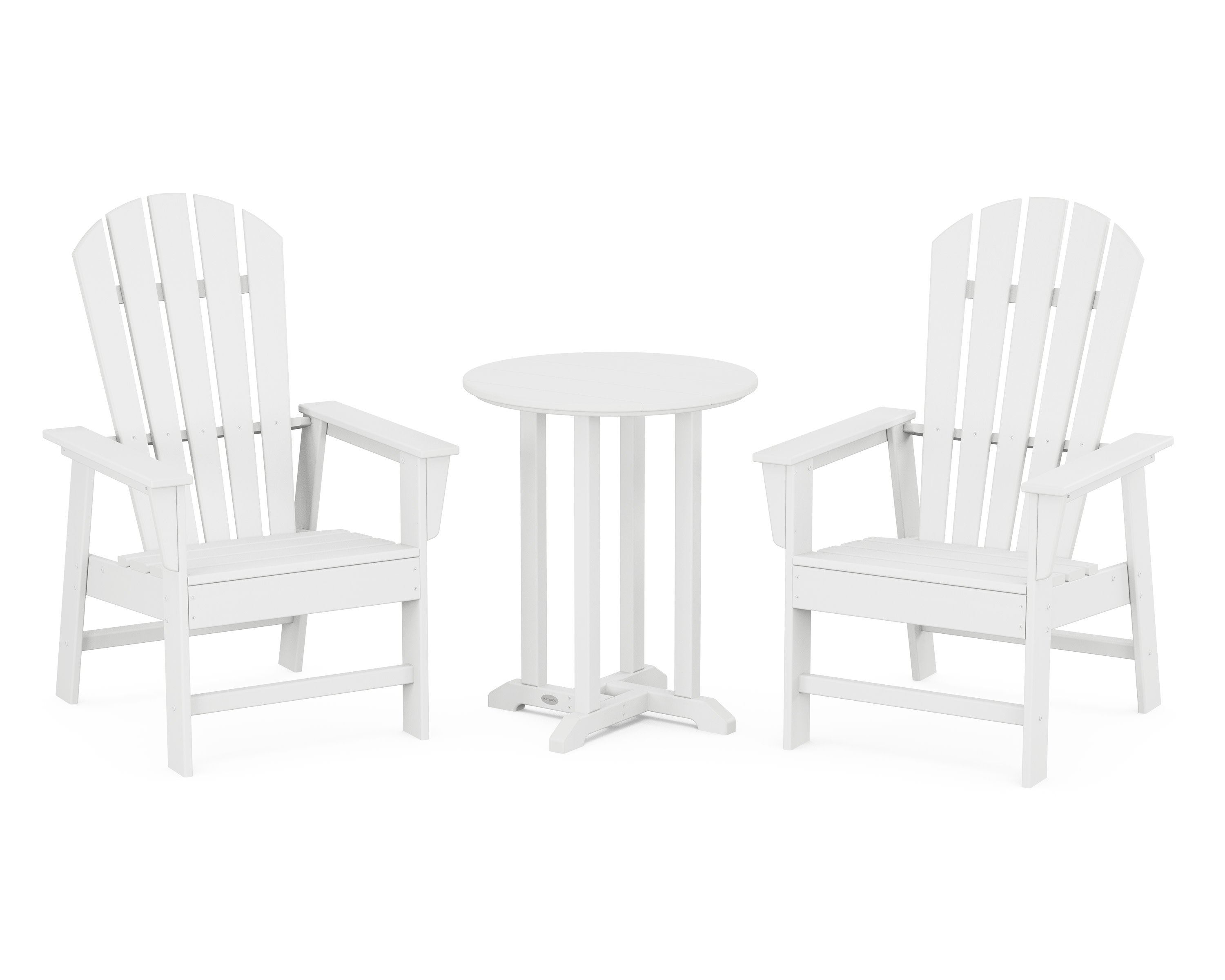 South Beach 3-Piece Round Farmhouse Bistro Dining Set in White