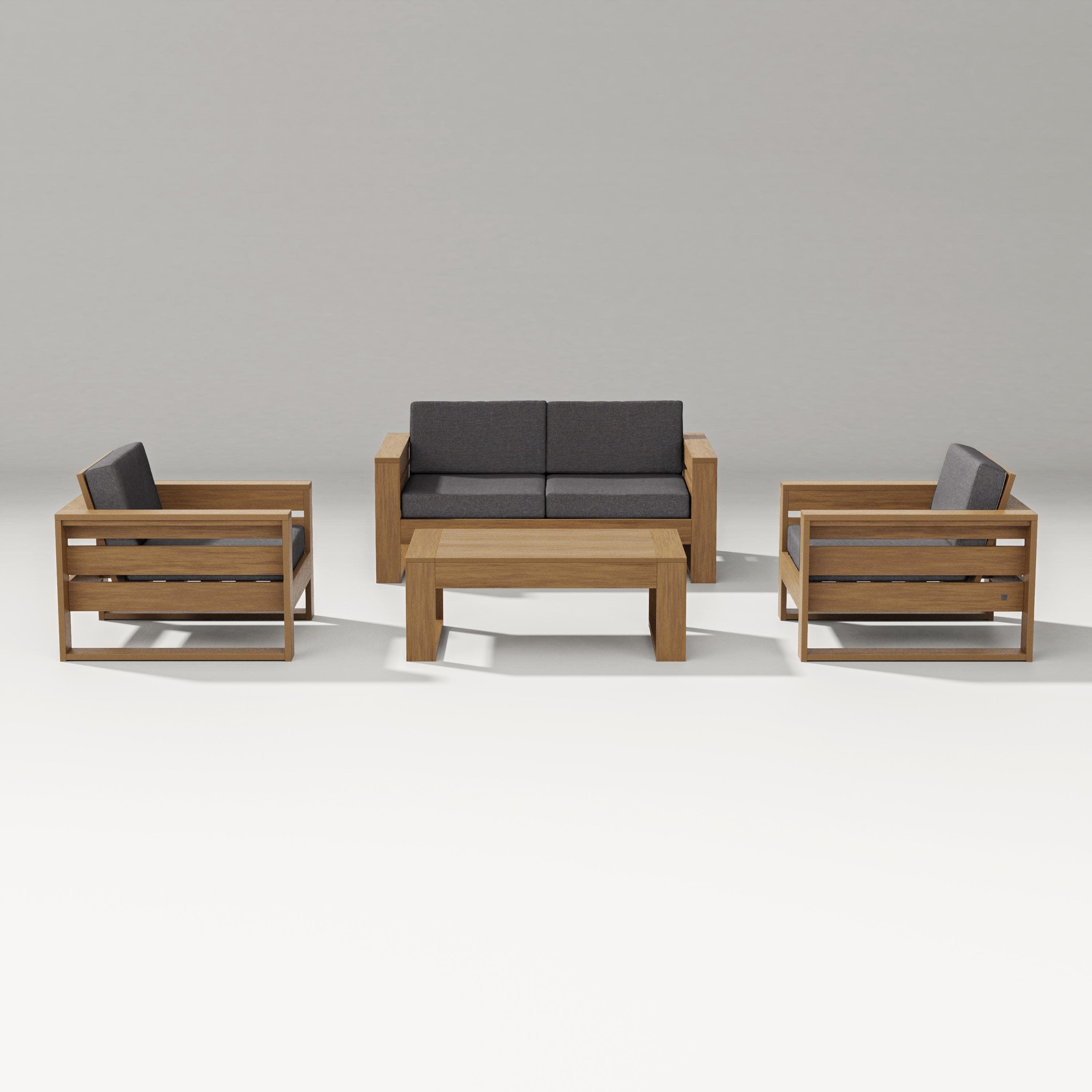Latitude 4-Piece Lounge Loveseat Set in Natural / Ash Charcoal