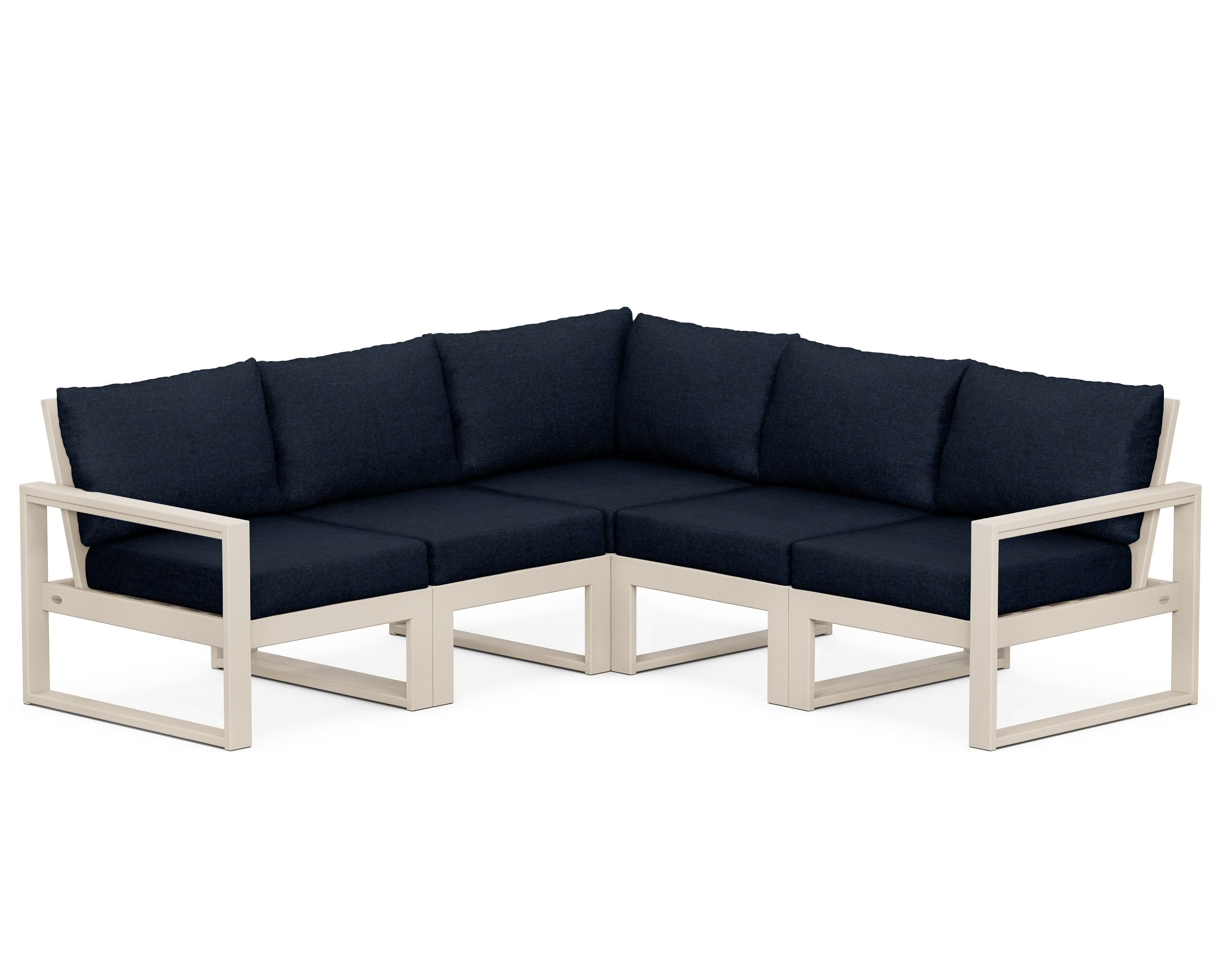 EDGE 5-Piece Modular Deep Seating Set in Sand / Marine Indigo