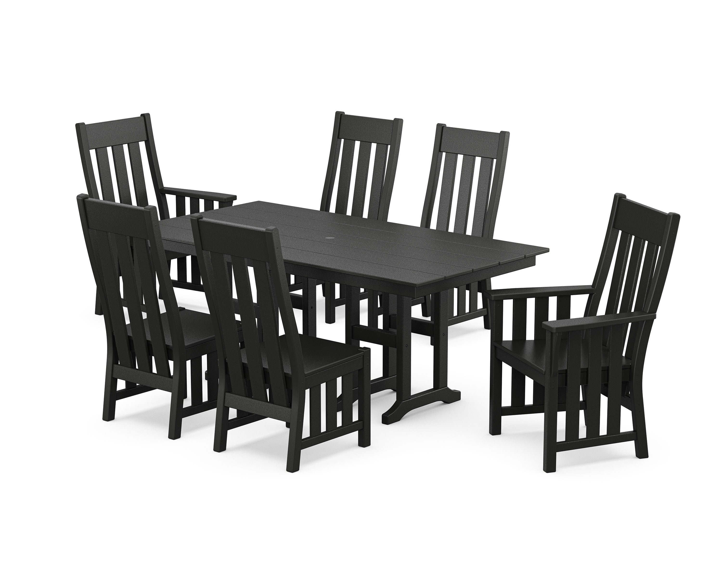 Acadia 7-Piece Farmhouse Dining Set in Black