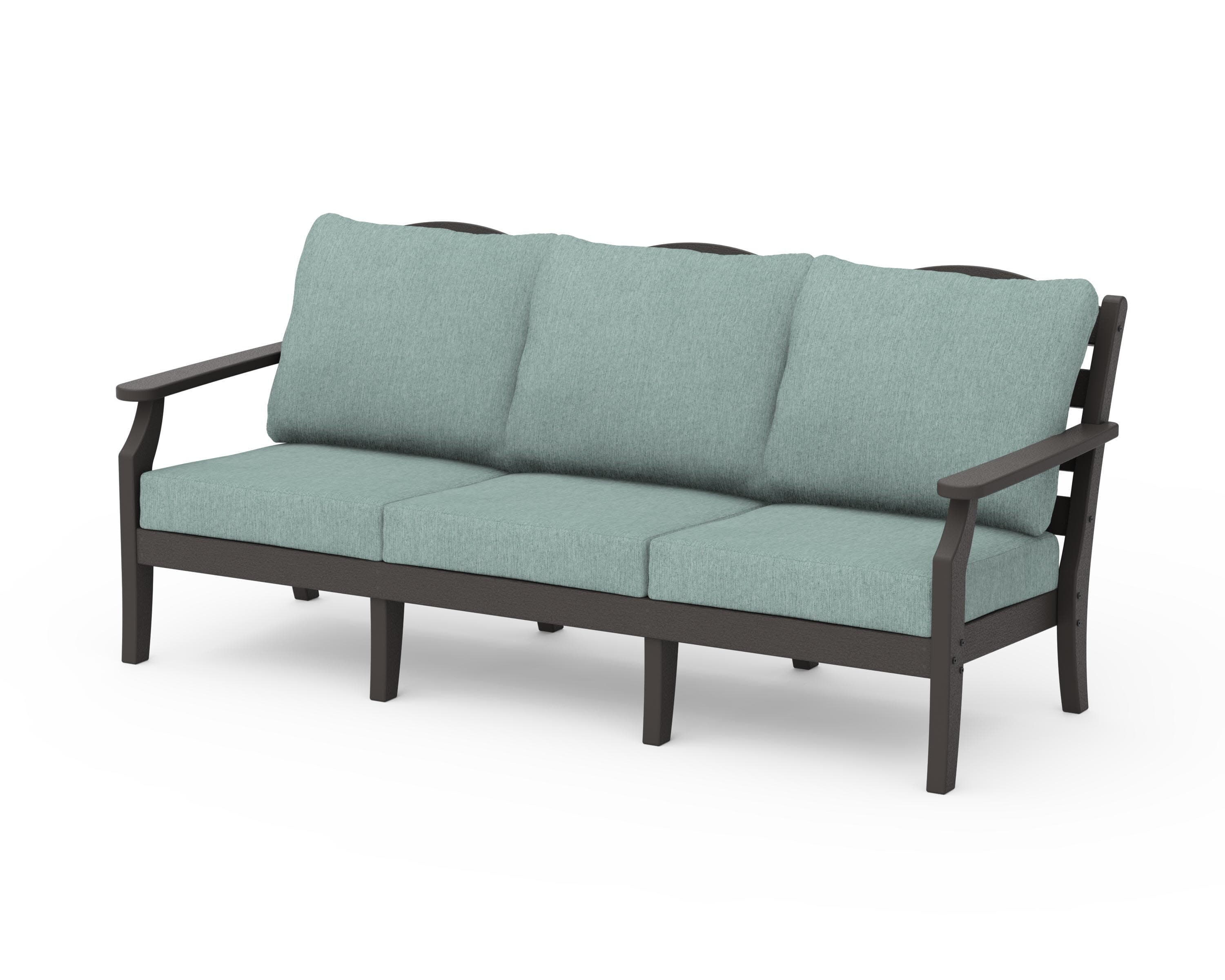 Savannah Deep Seating Sofa in Vintage Coffee / Glacier Spa