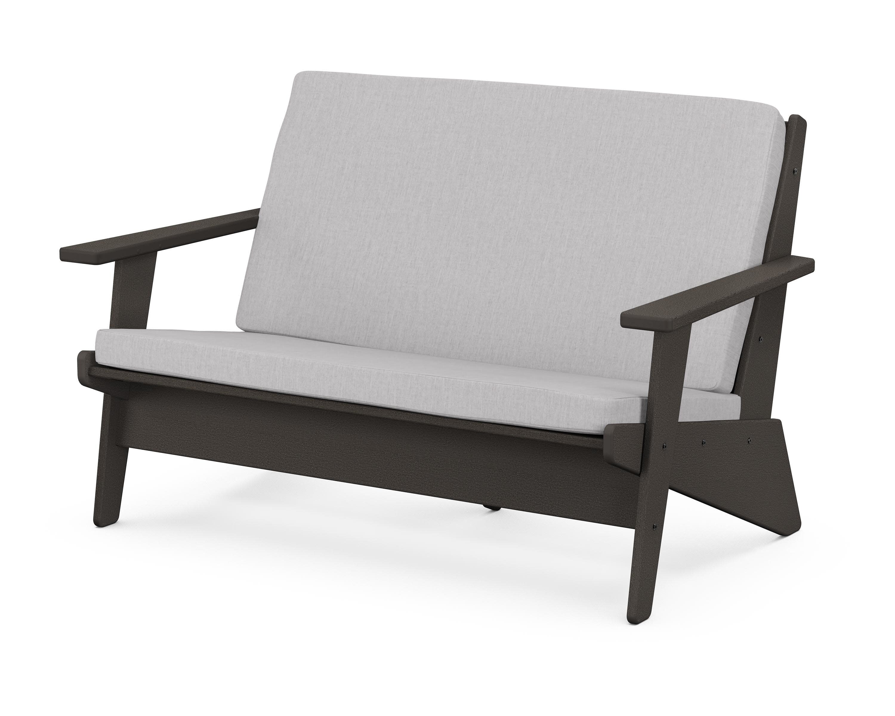Riviera Modern Lounge Loveseat in Vintage Coffee / Granite