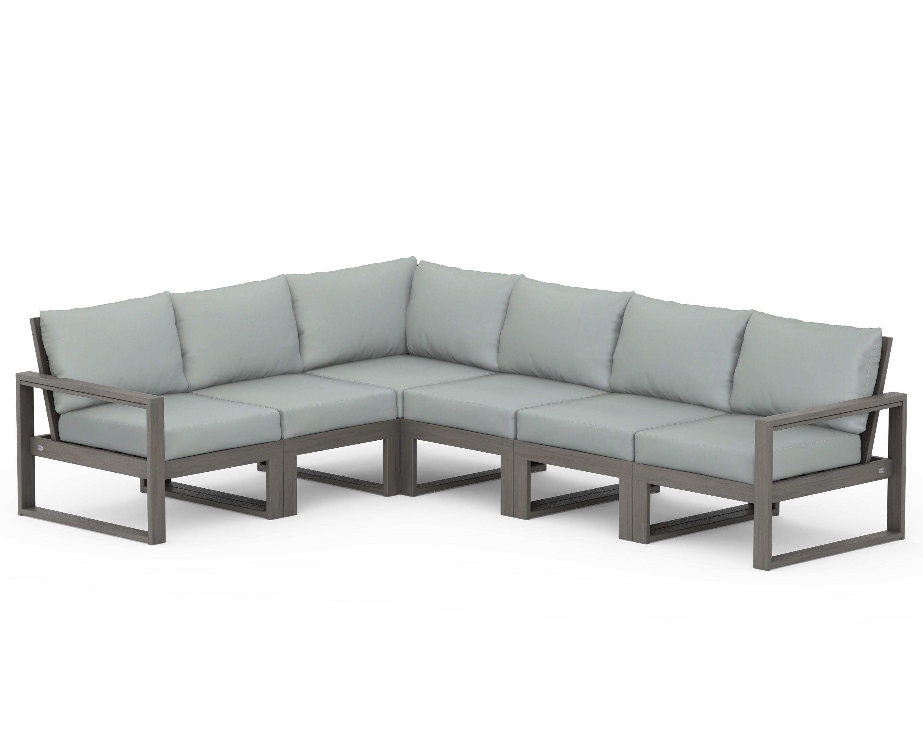 EDGE 6-Piece Modular Deep Seating Set in Driftwood / Spa